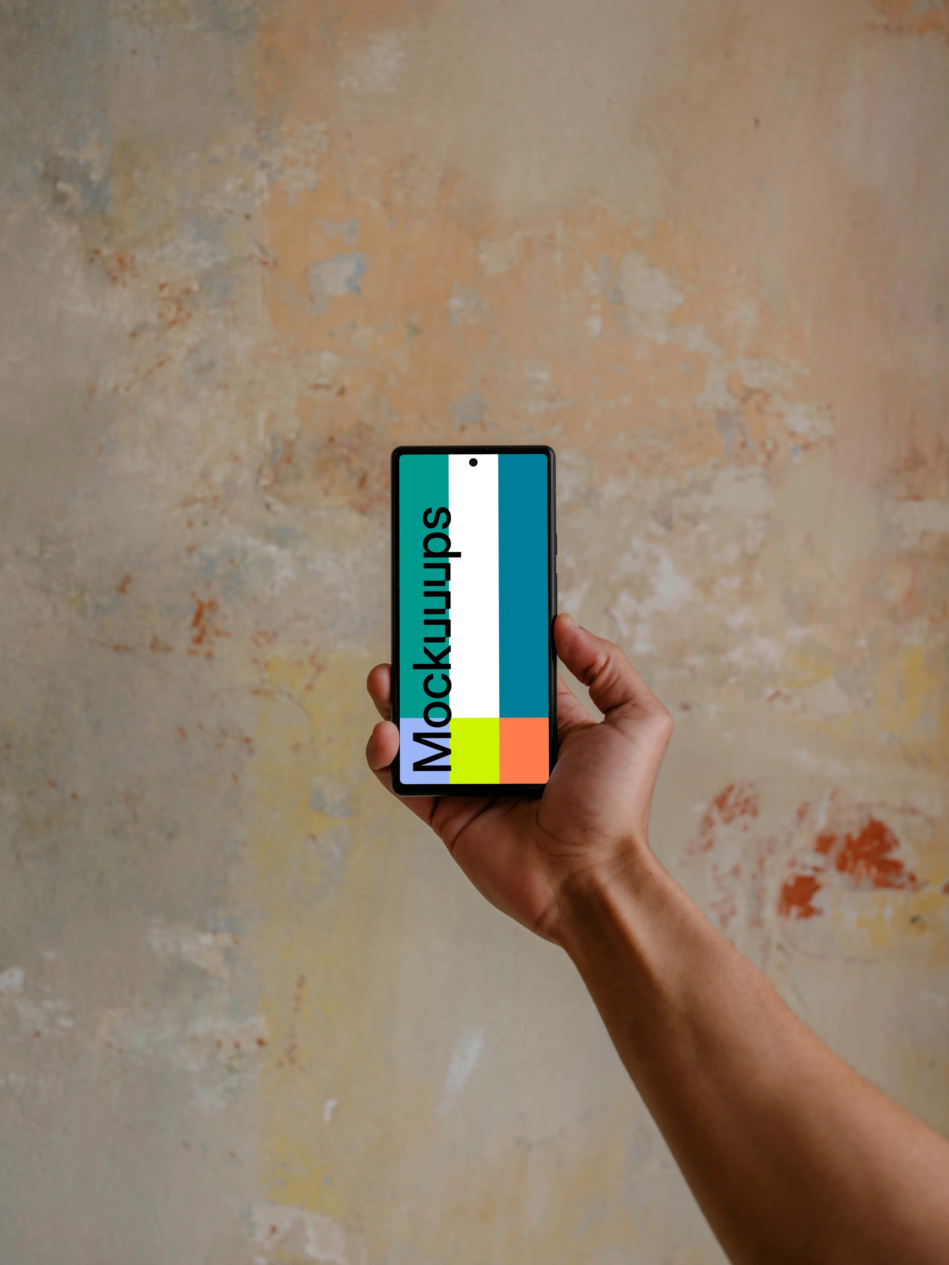 Hand holding a Google Pixel 6 mockup