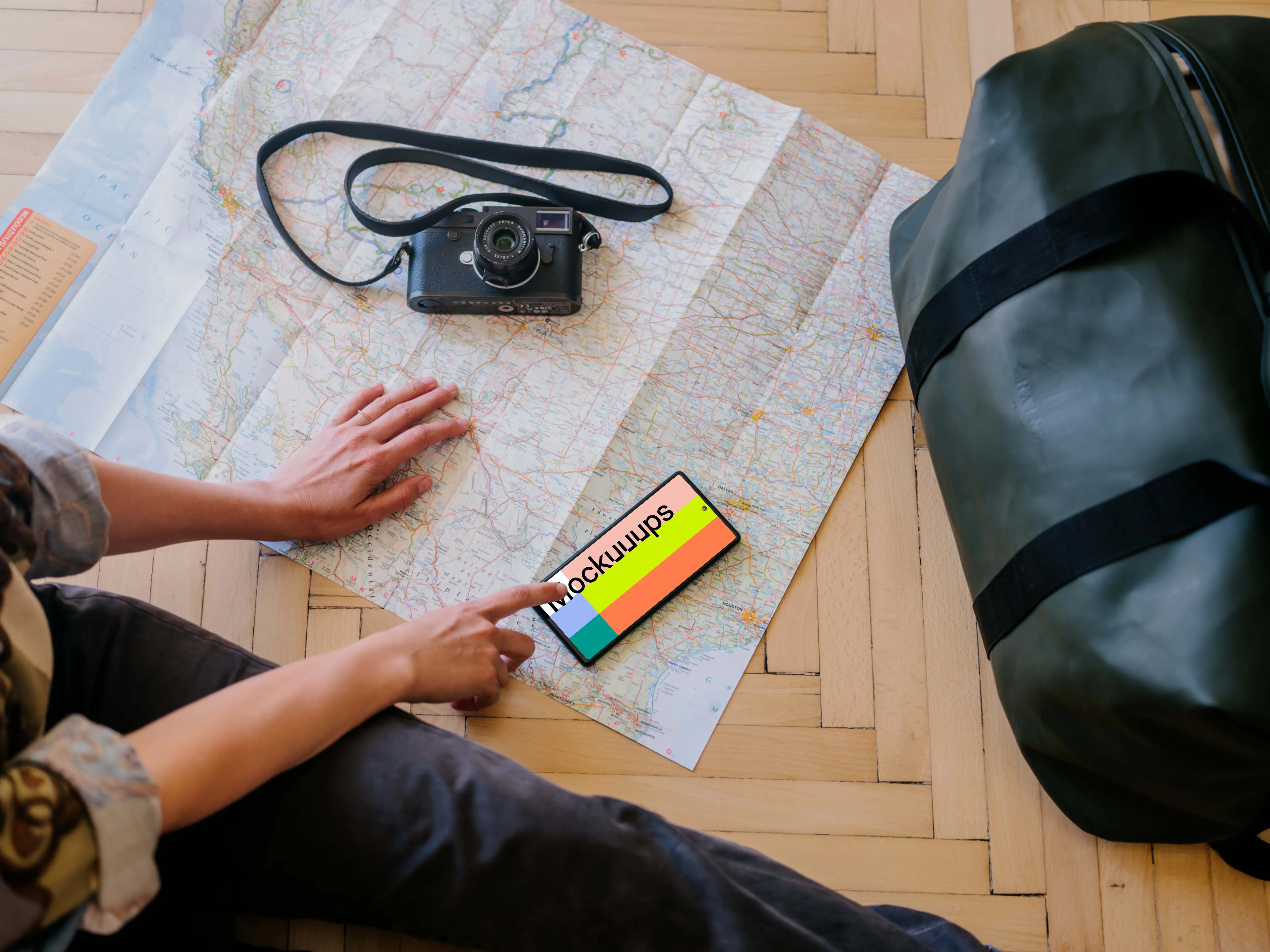 Hand pointing on a Google Pixel 6 mockup