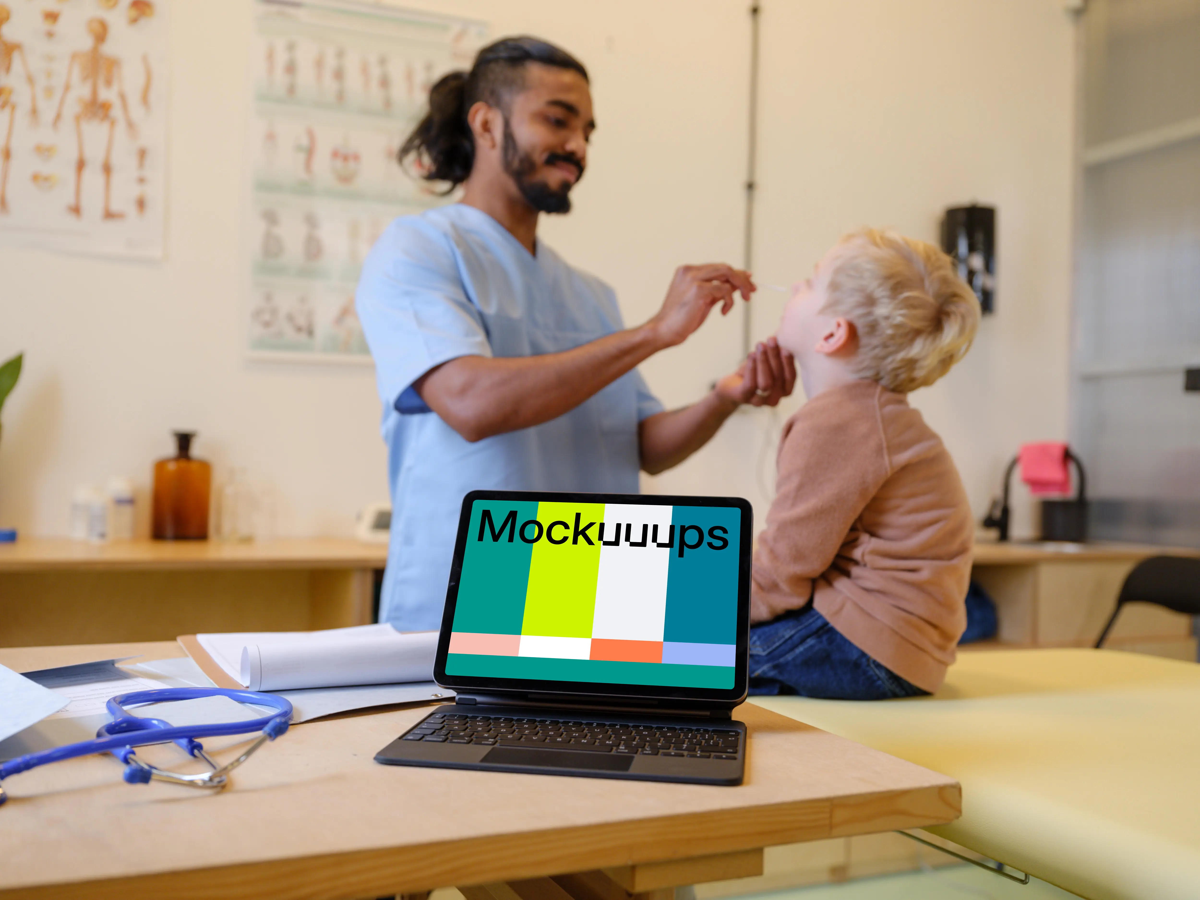 iPad Air mockup in the medical environment