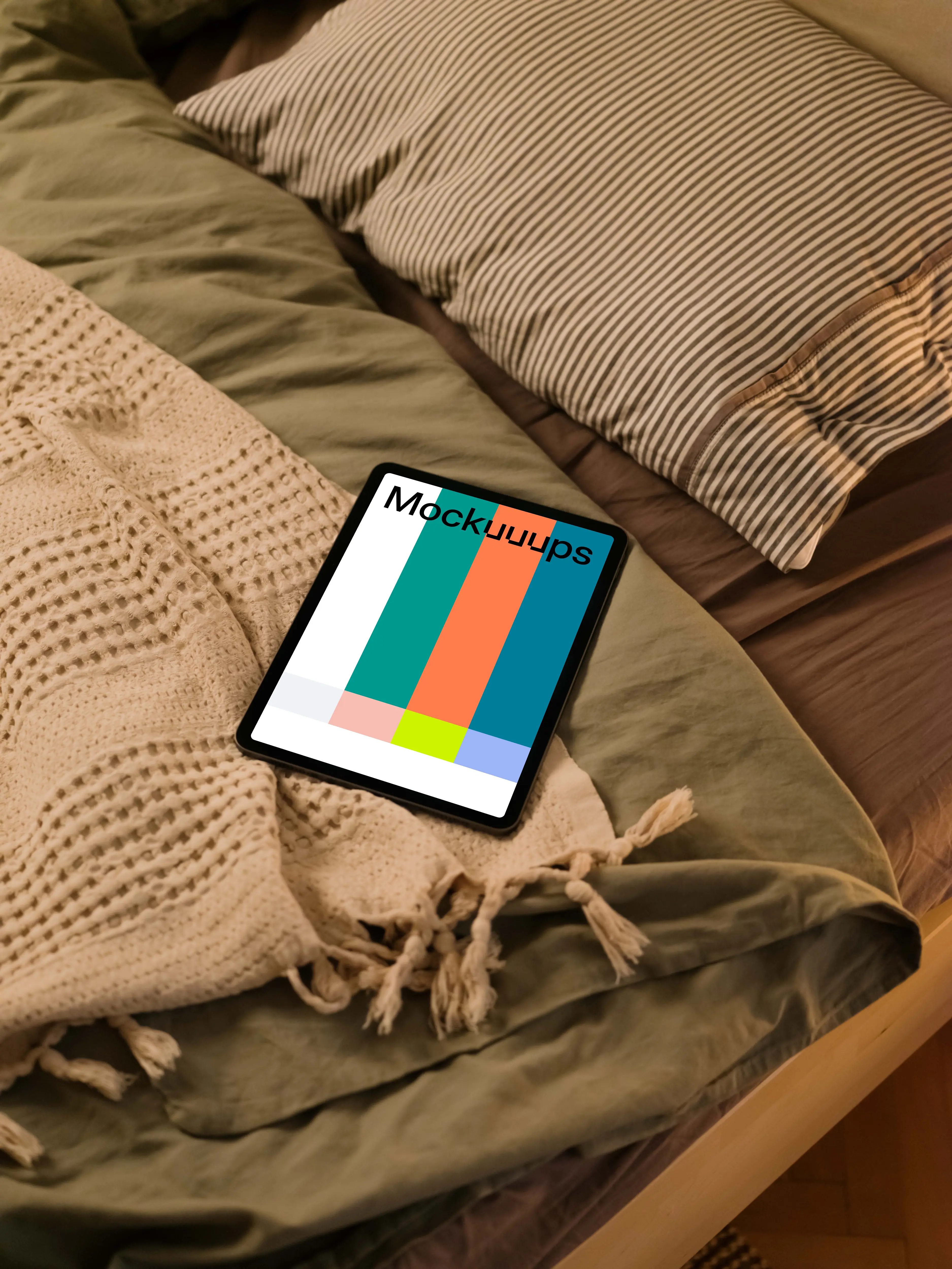 iPad Air mockup on a blanket