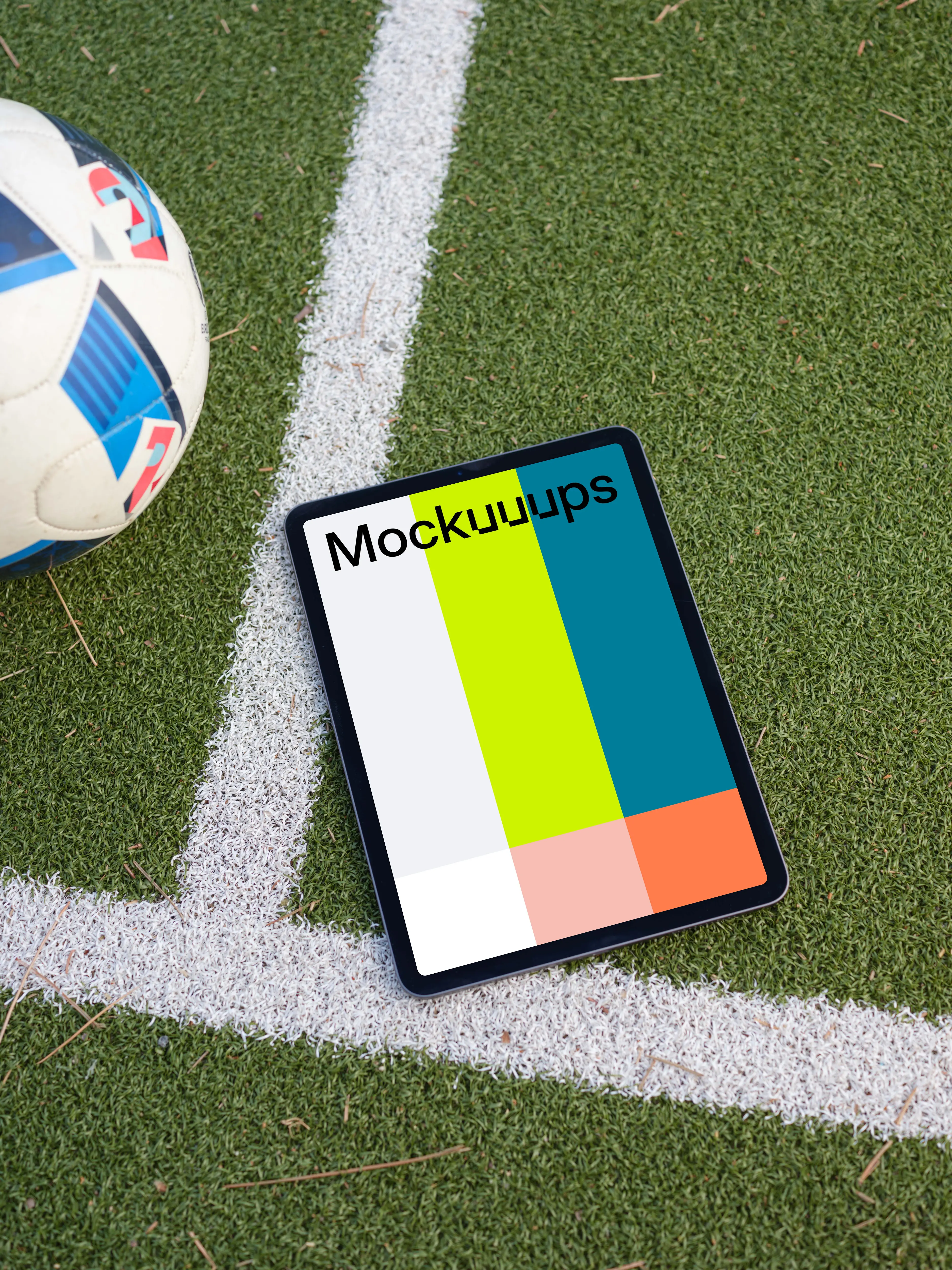 iPad Air mockup on the grass