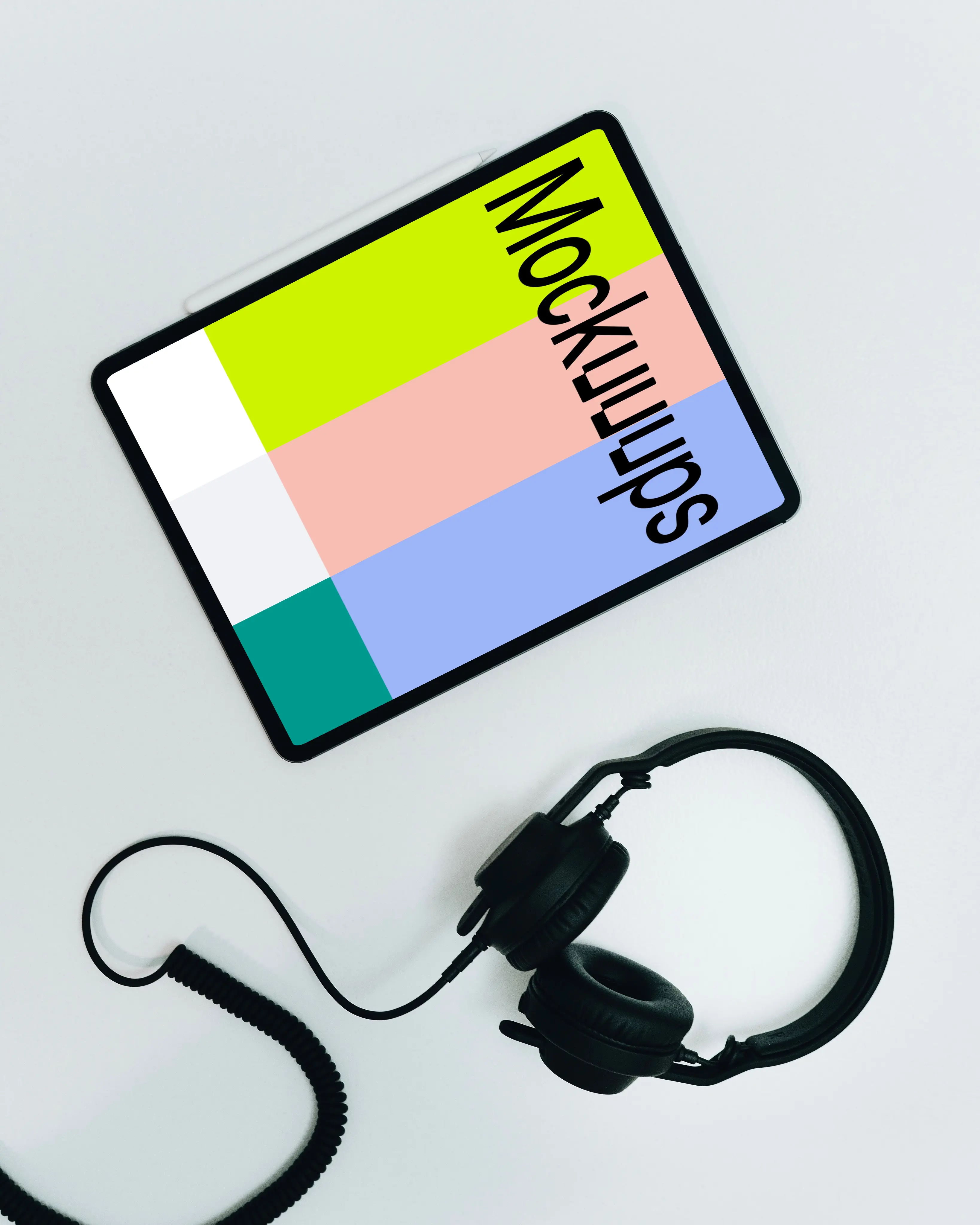 iPad Air with headphones