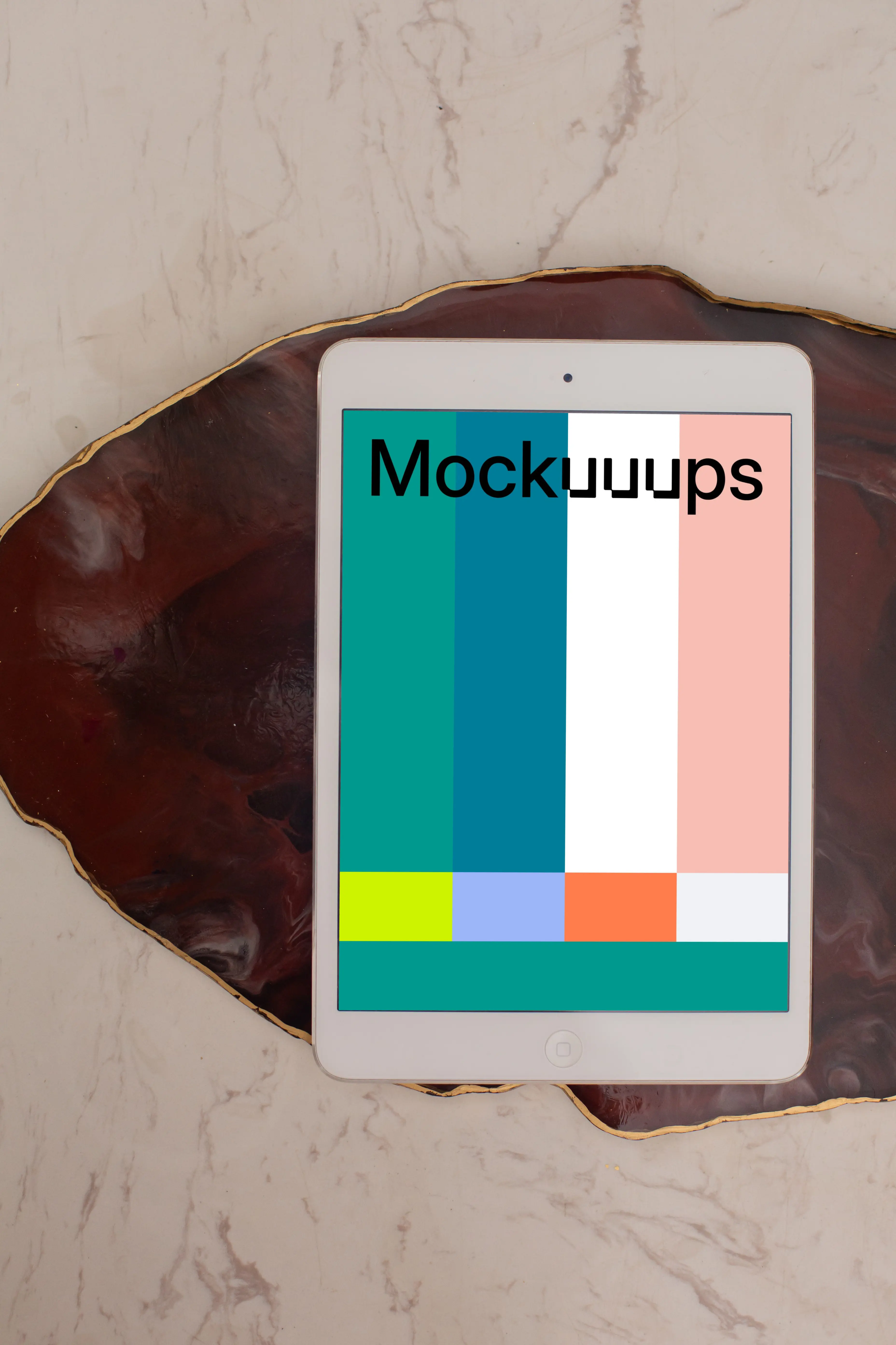 iPad Mini mockup on a marble surface