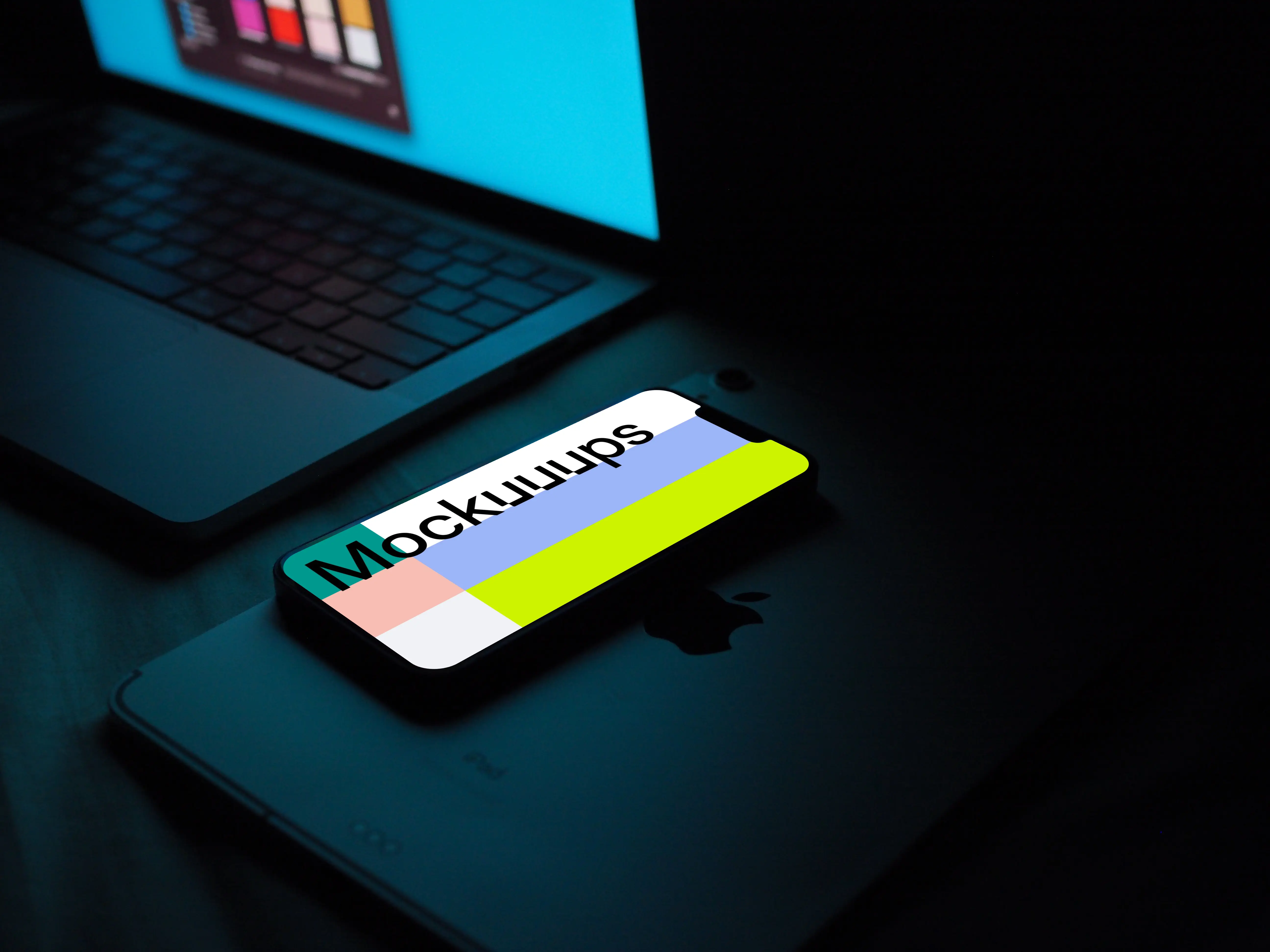 iPhone 13 mockup with a tablet