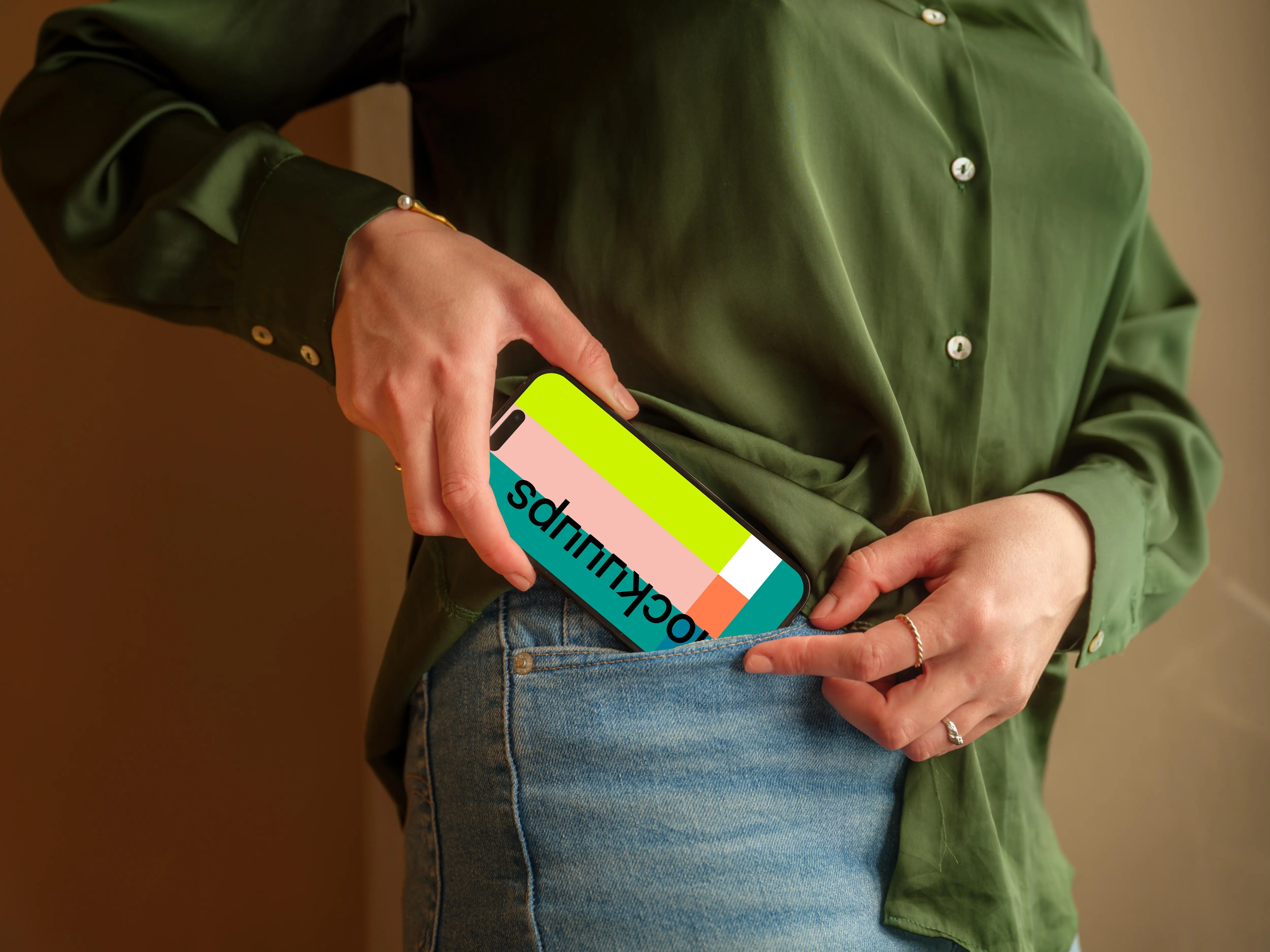 iPhone 14 Pro mockup in the pocket