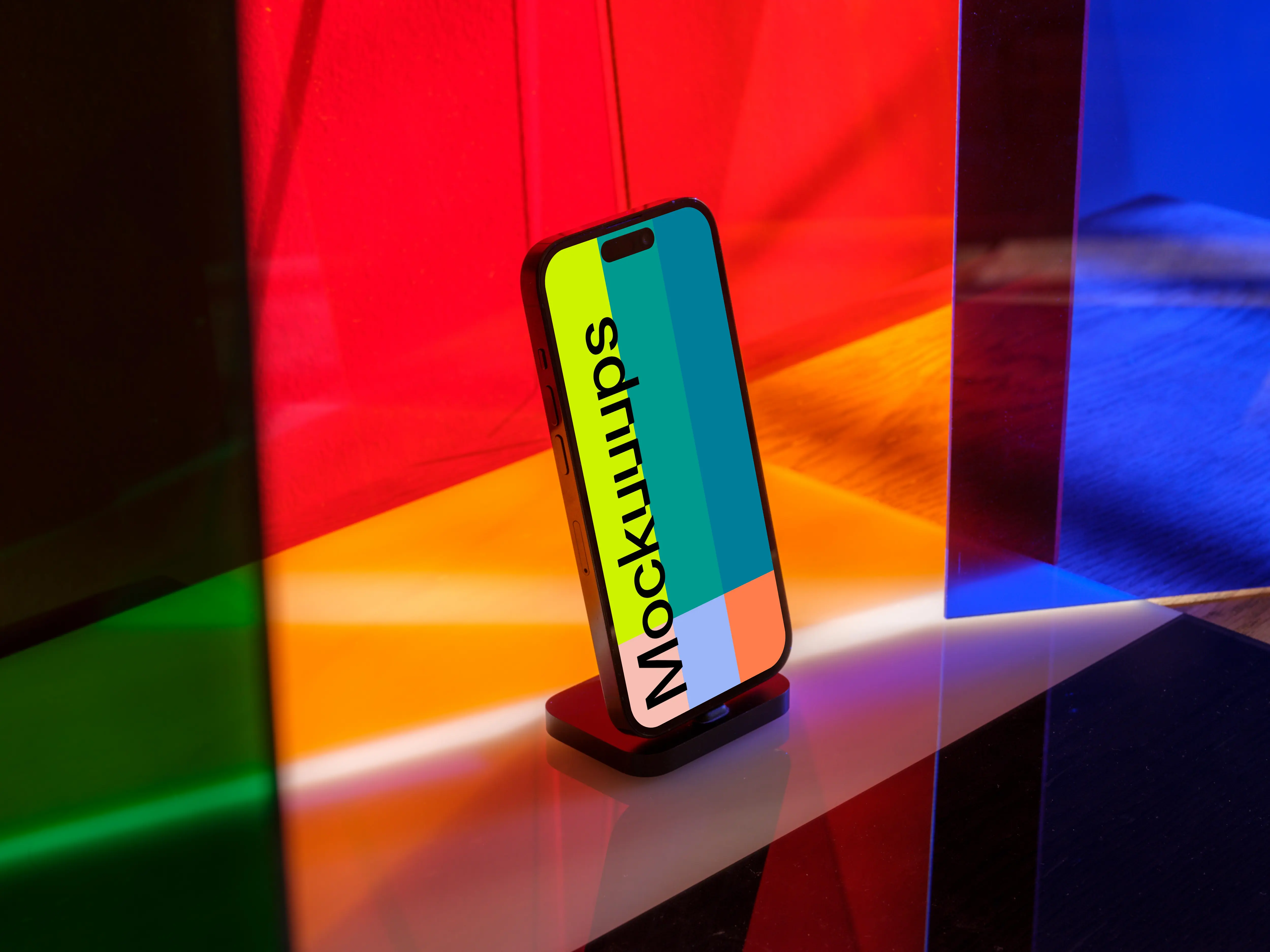 iPhone 14 Pro mockup on the stand