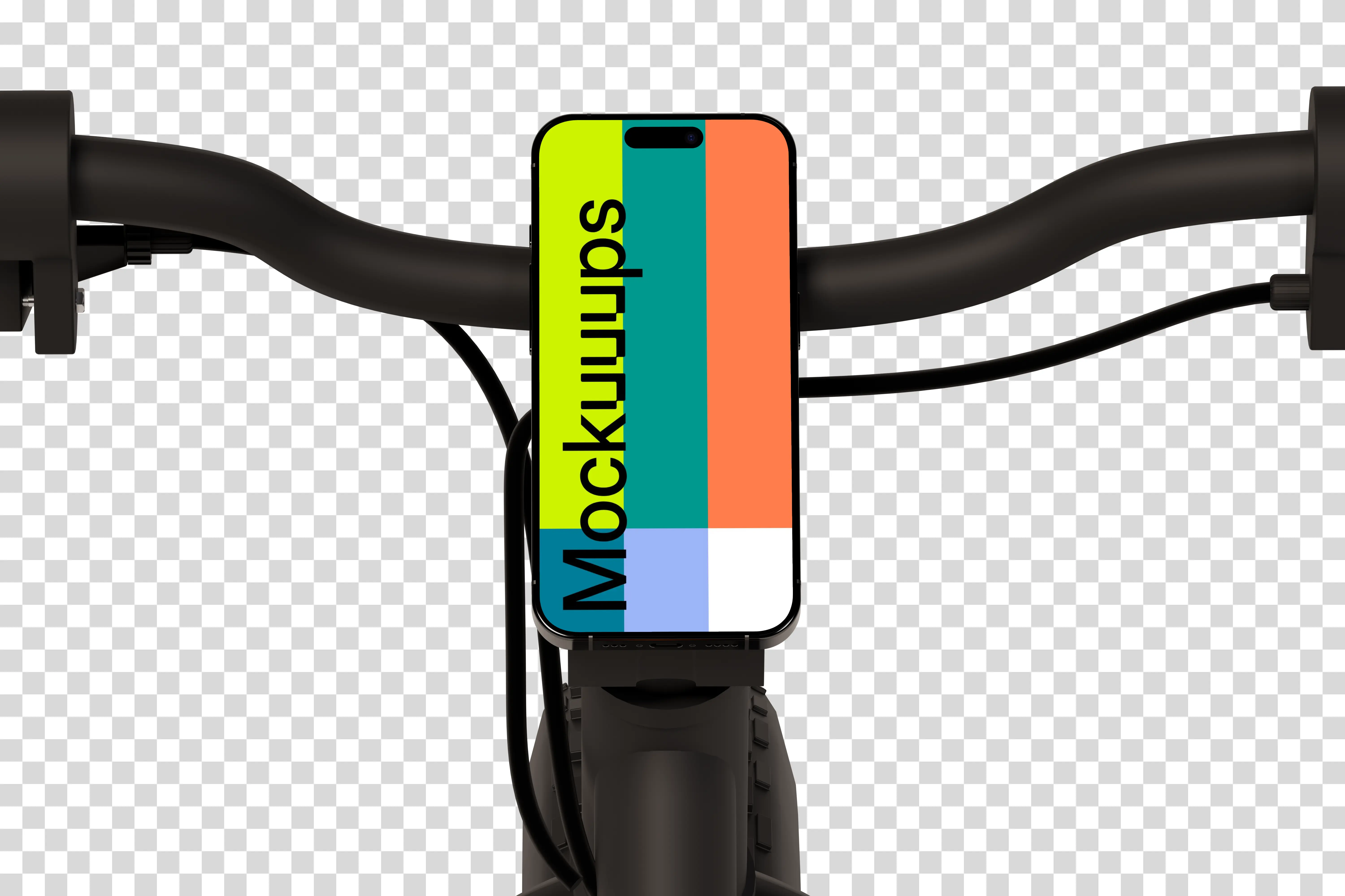 iPhone 16 mockup on a bicycle stand