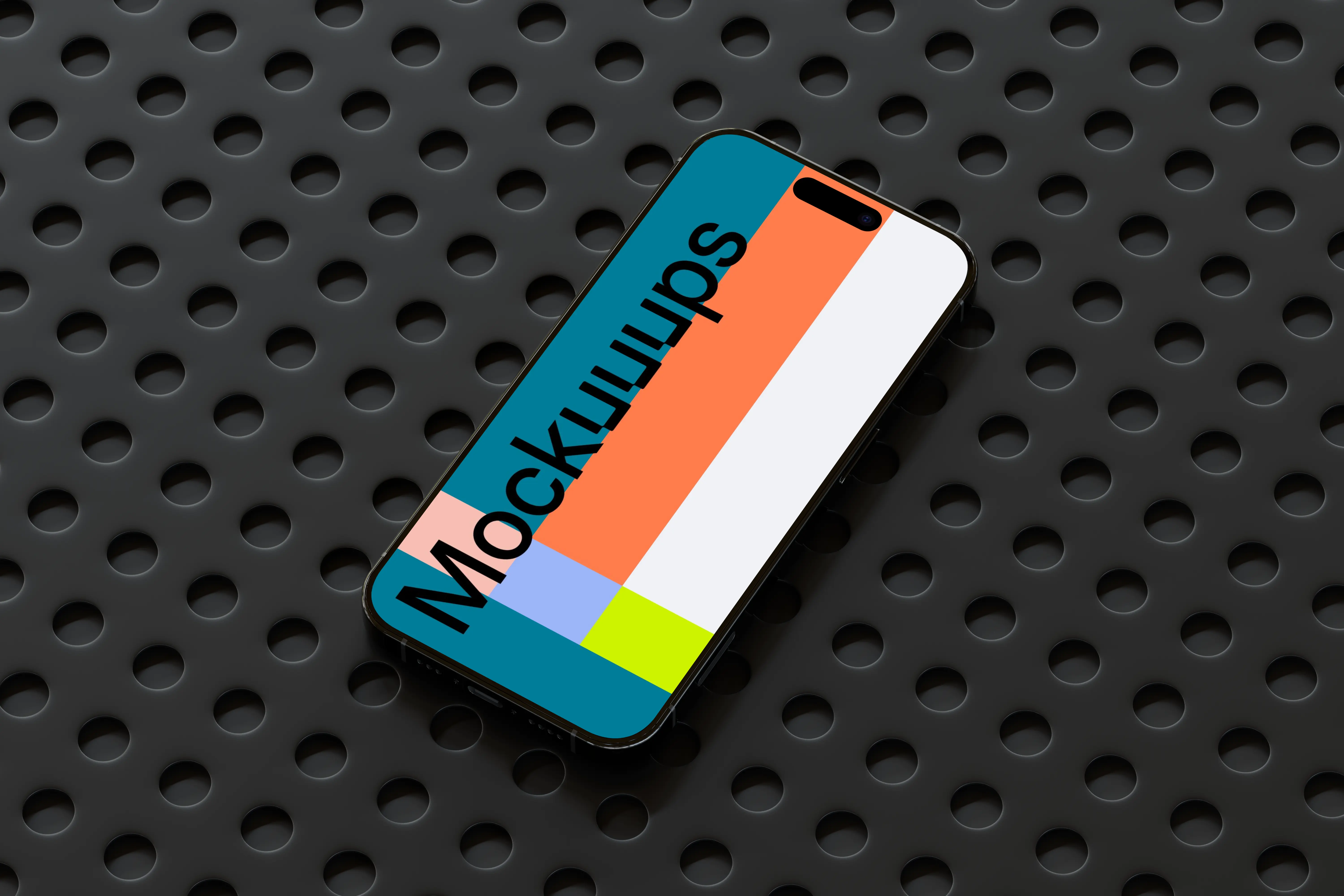 iPhone 16 mockup with textured backdrop