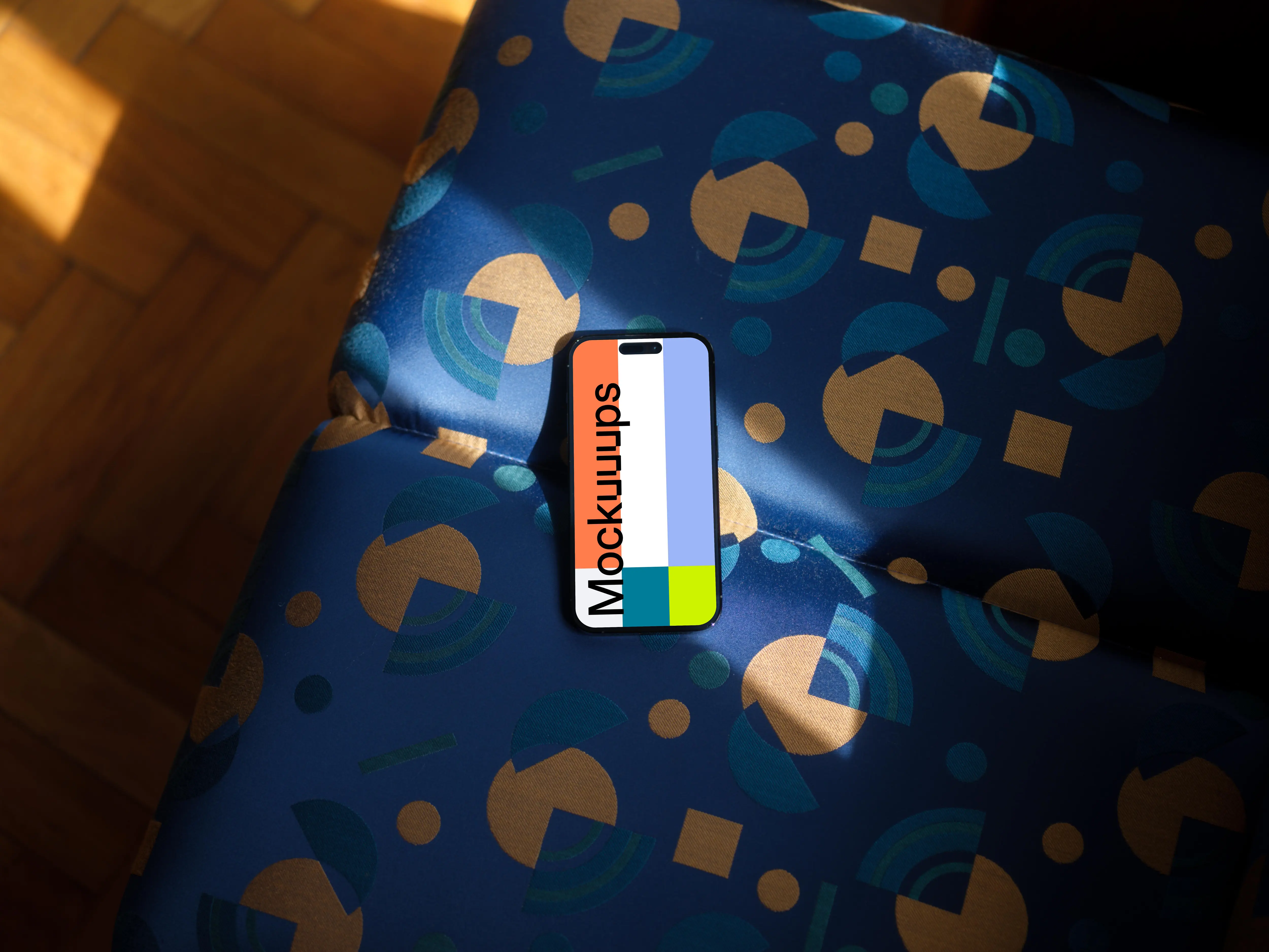 iPhone mockup in the office