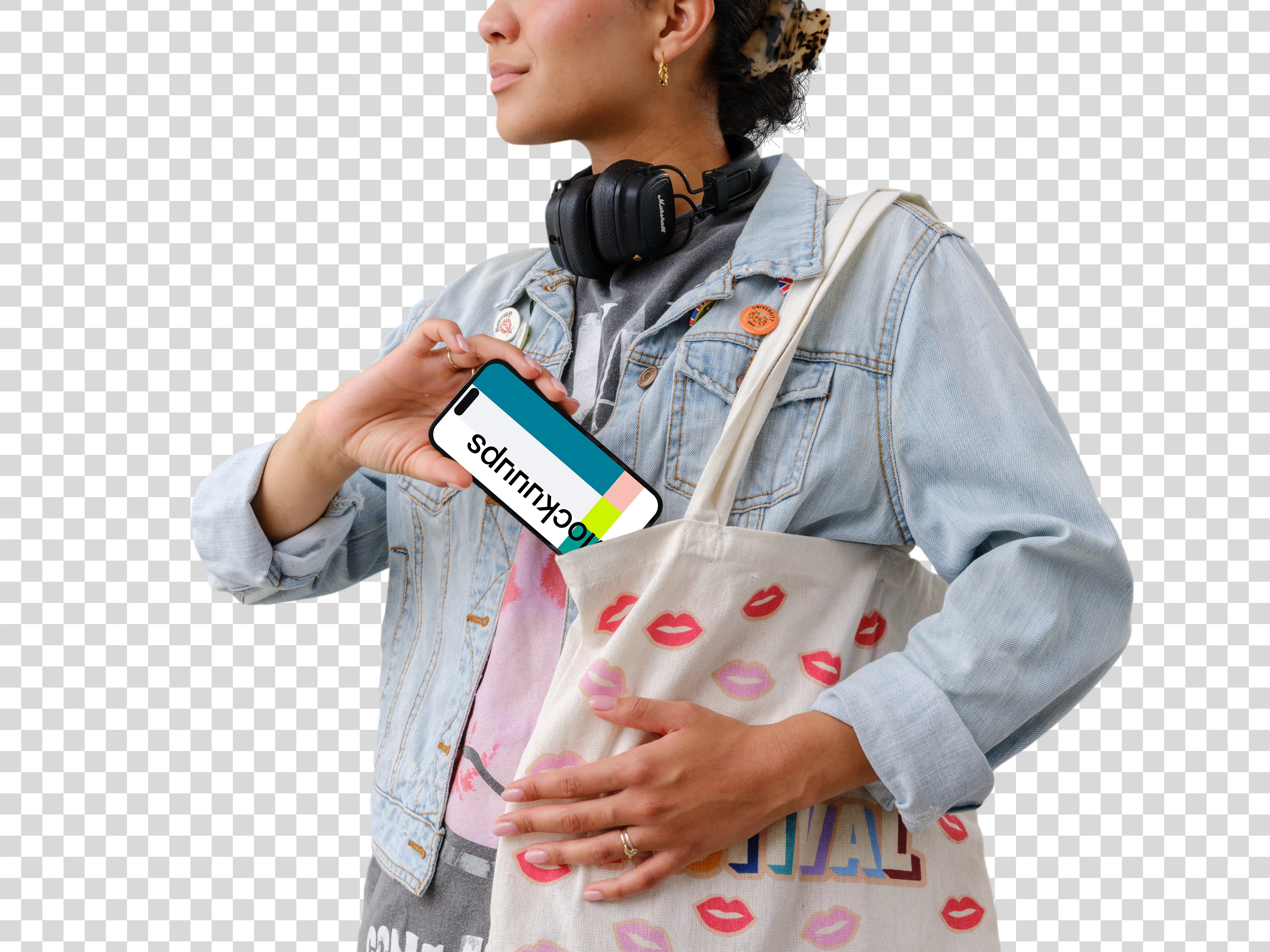 iPhone mockup in the student’s hand