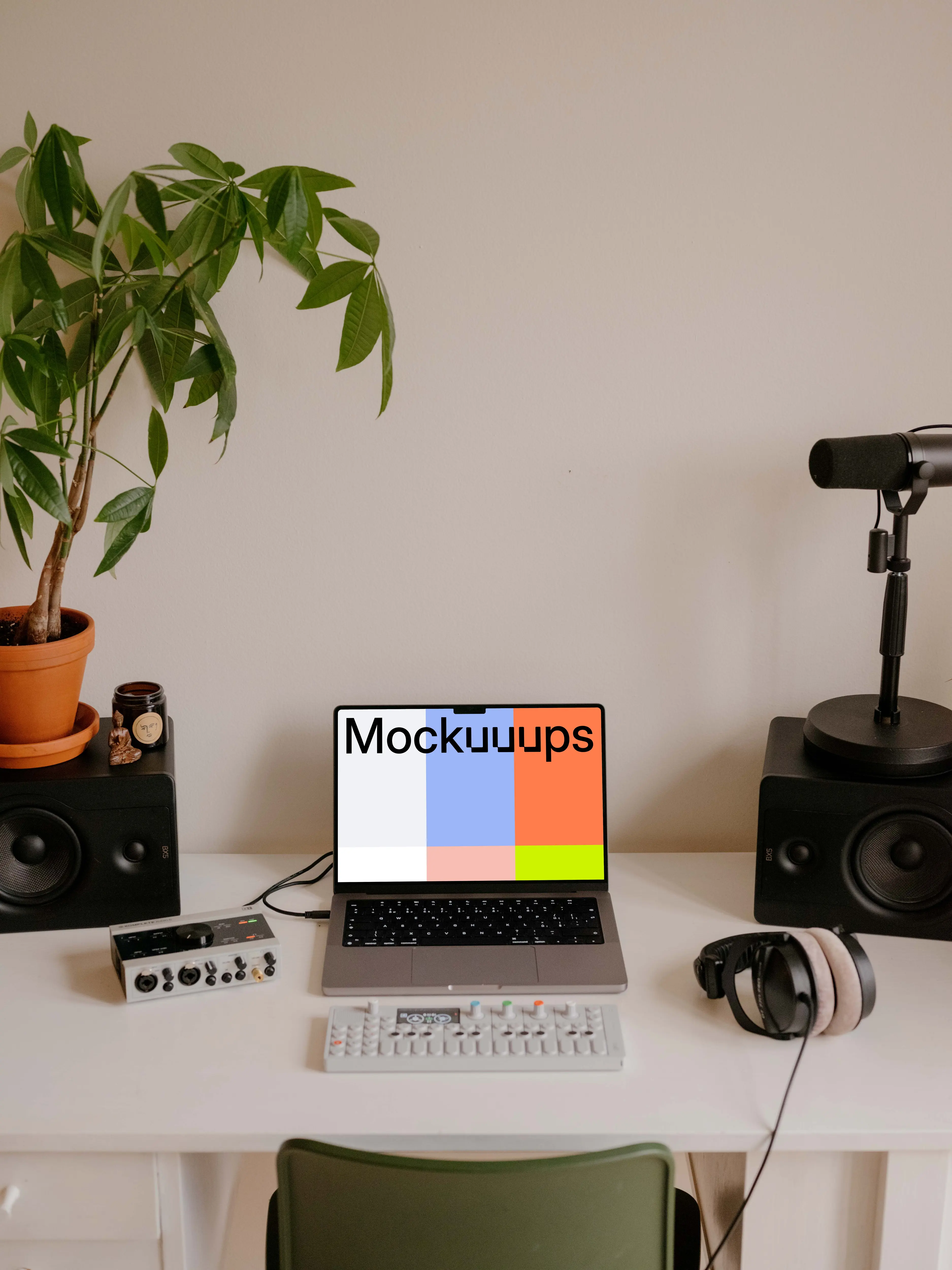 Laptop Podcast Mockup