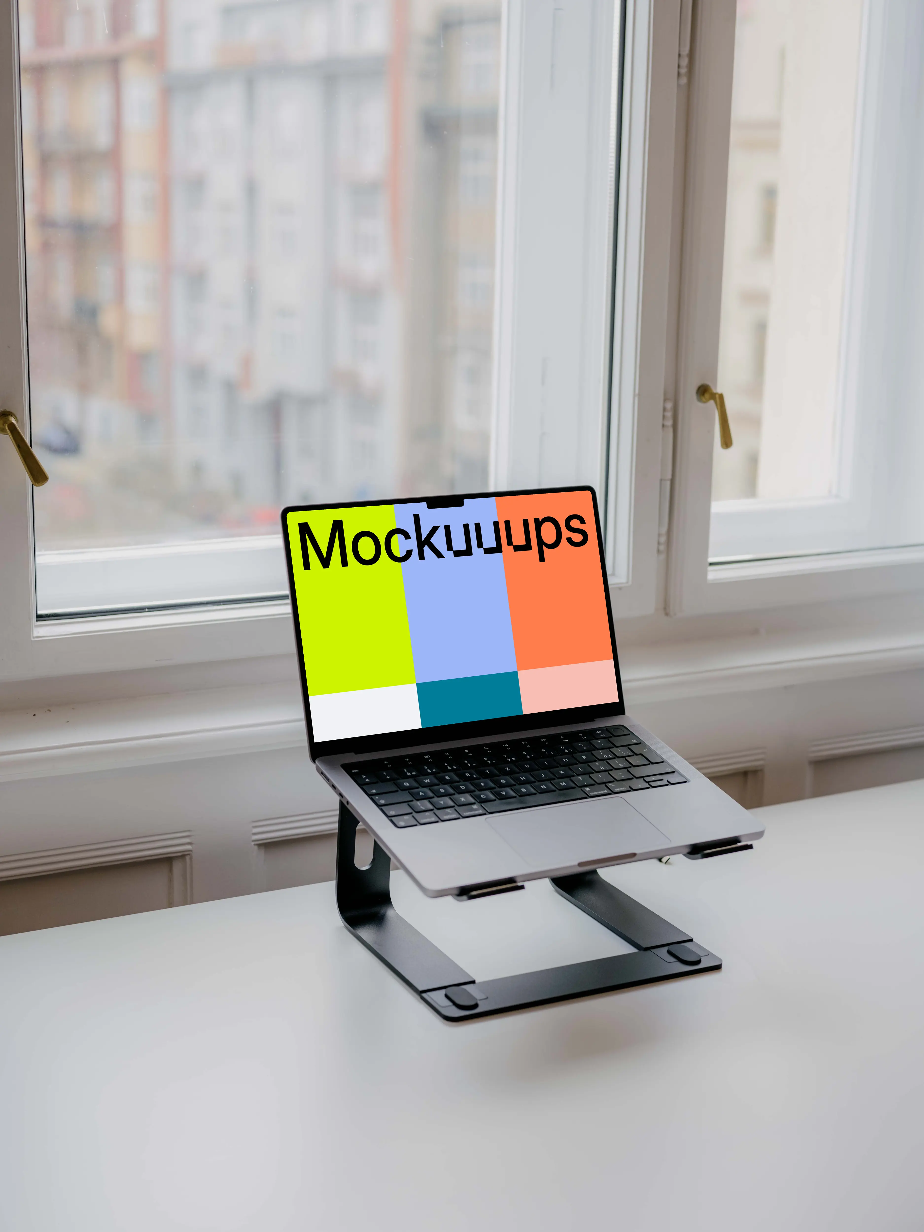 MacBook Pro in the standing dock