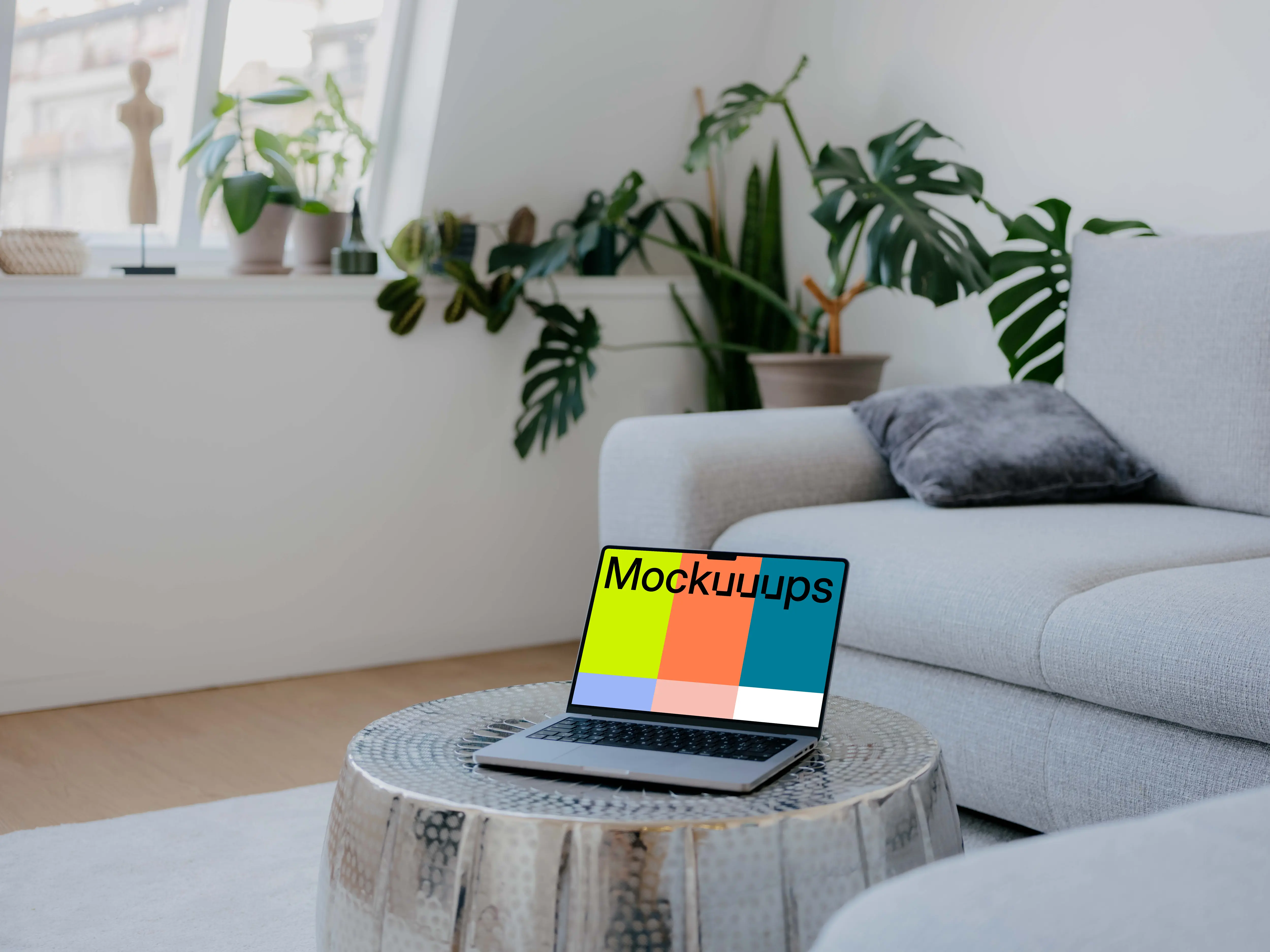 MacBook Pro mockup in the bright room