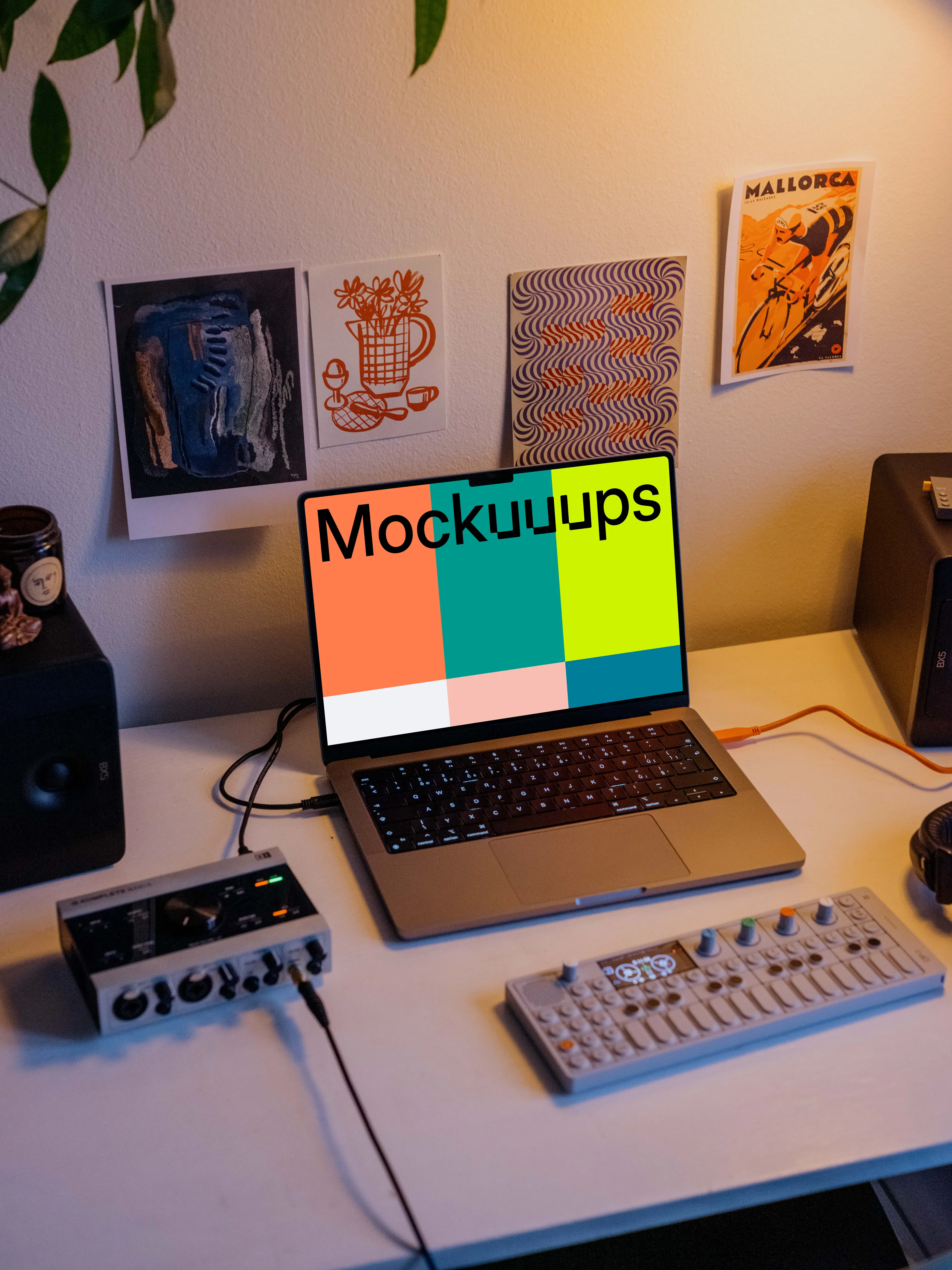 MacBook Pro Podcast Studio Mockup