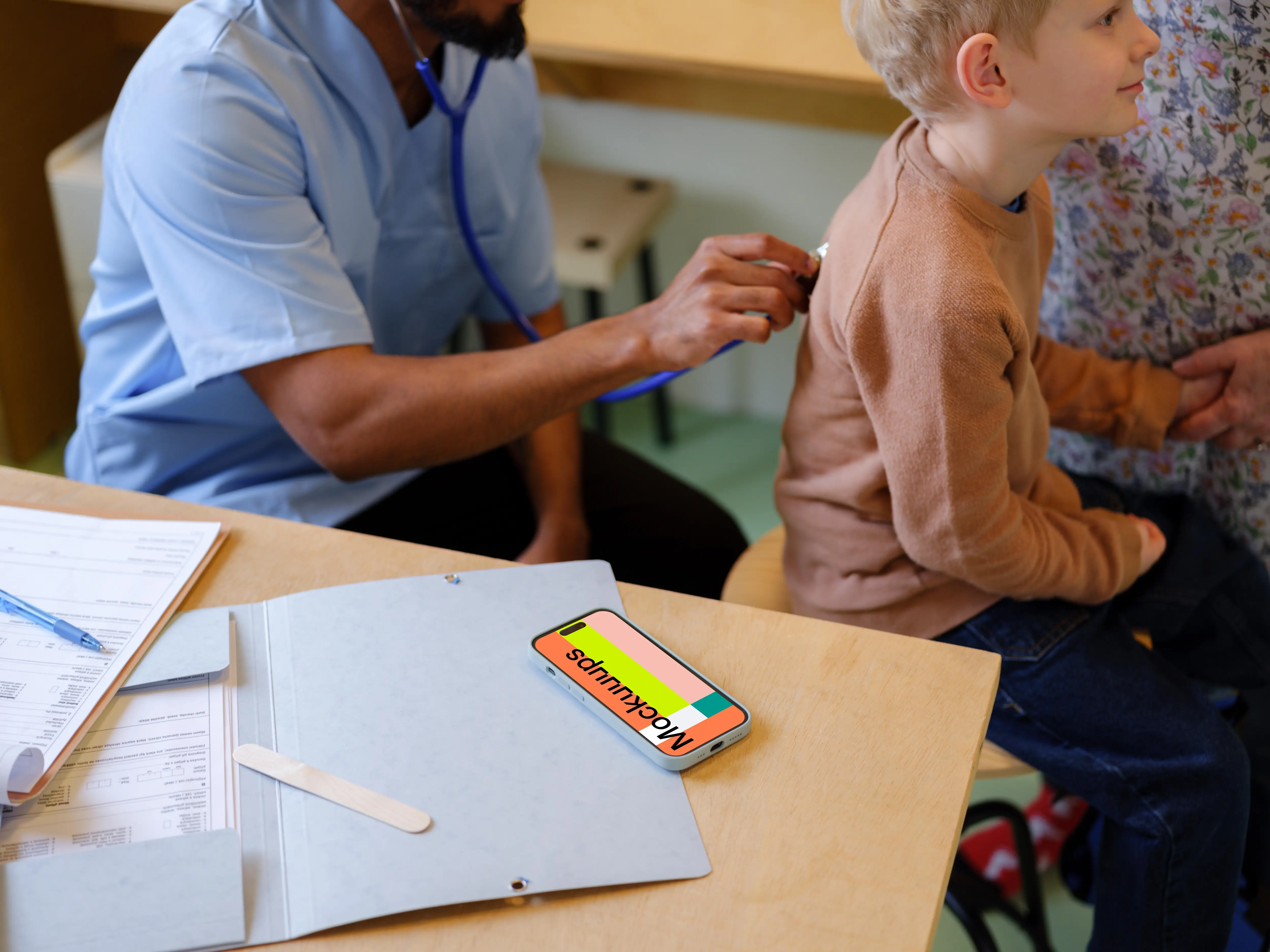 Medical environment with iPhone mockup