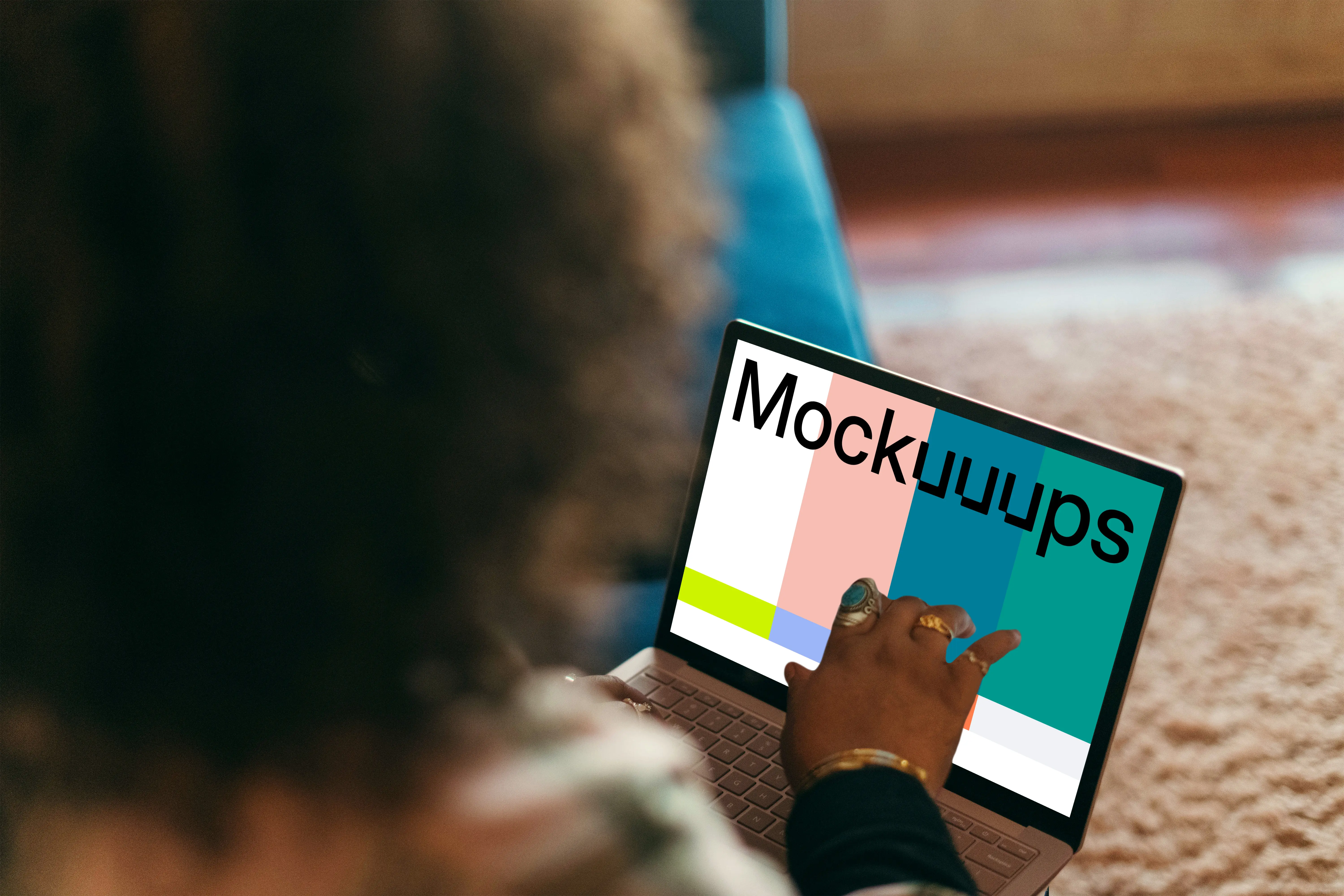 Microsoft Surface Laptop mockup on a user’s lap