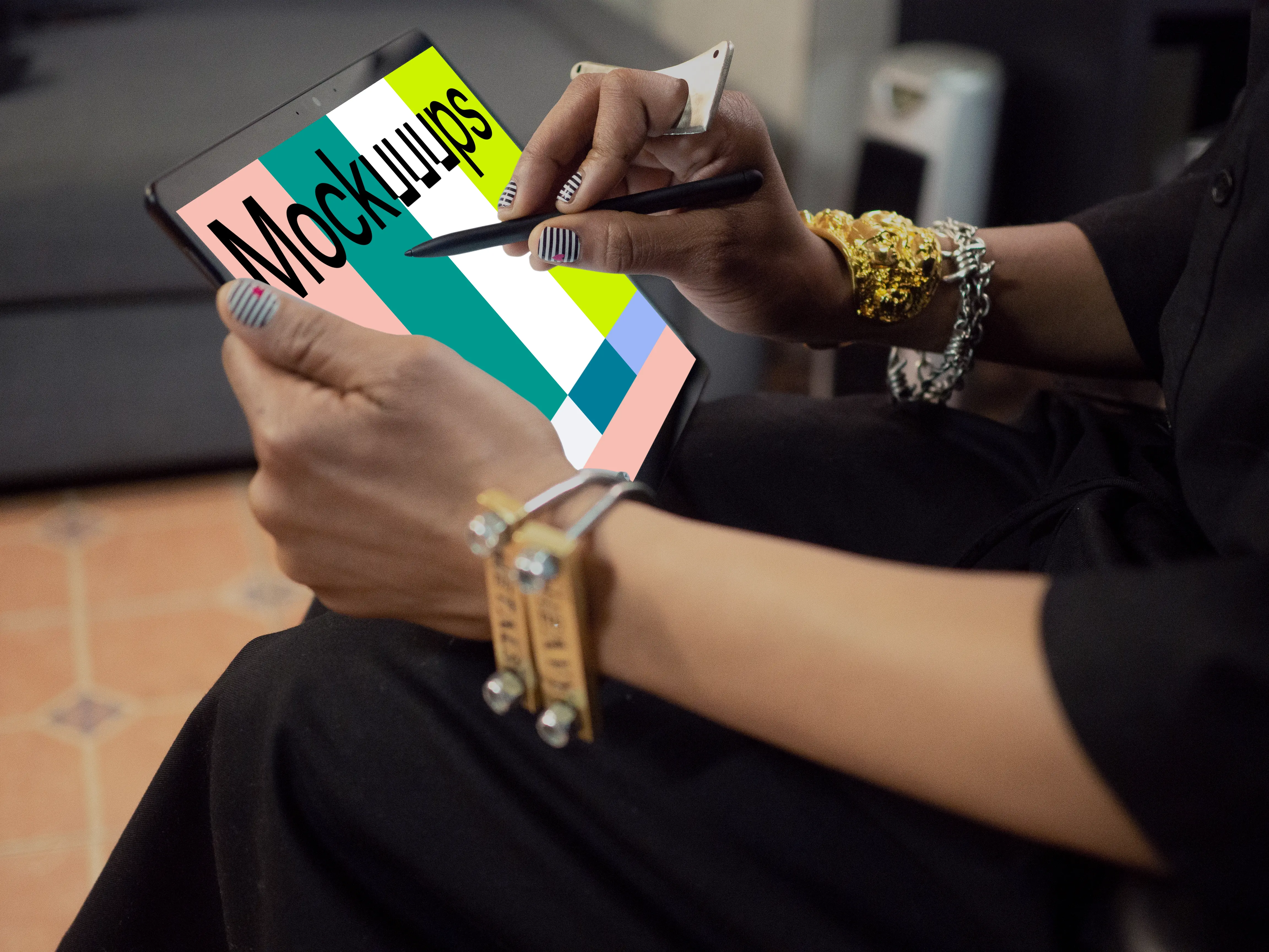 Microsoft Surface Laptop Mockup used with a stylus