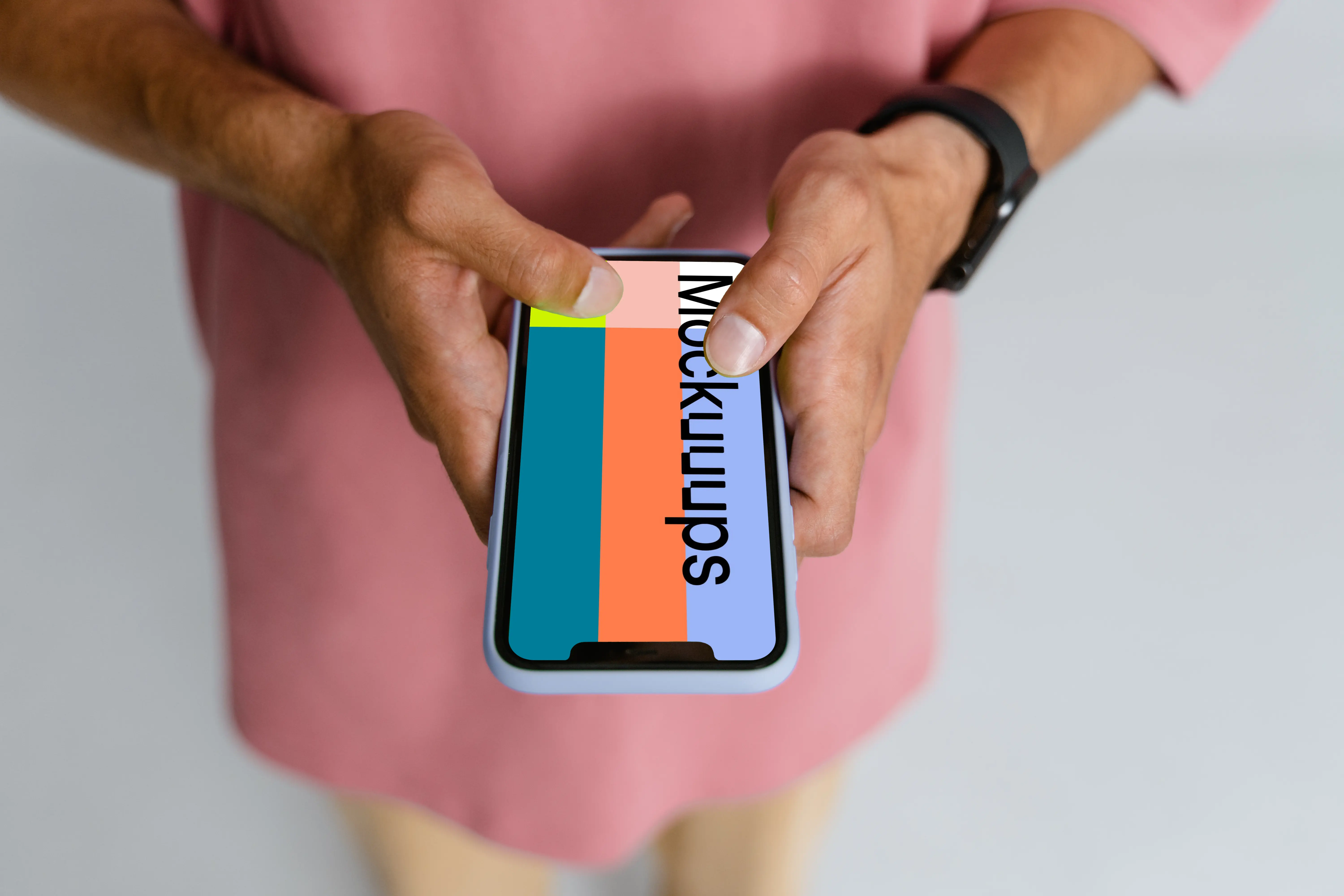 Minimalistic iPhone mockup closeup shot