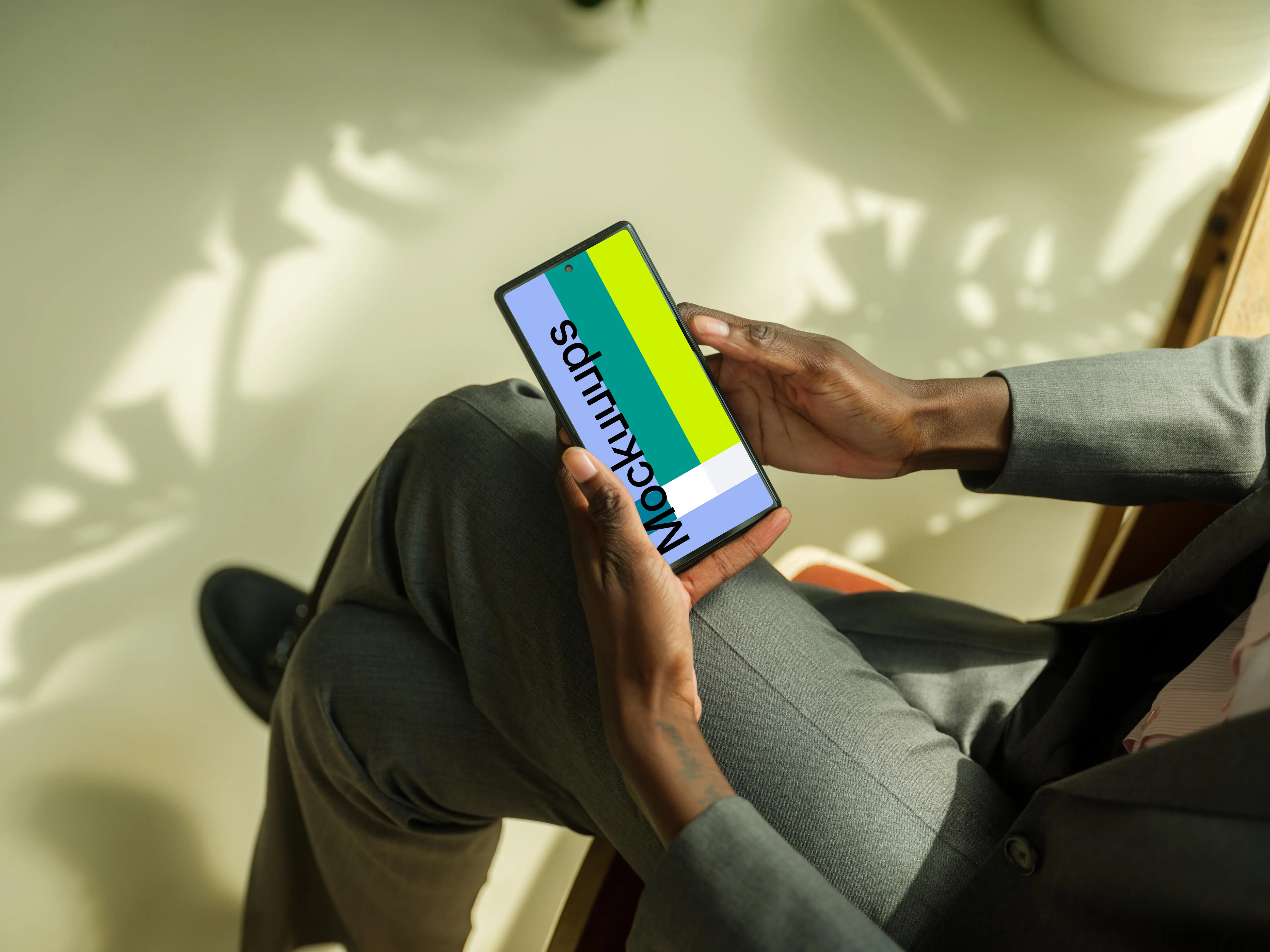 Minimalistic office setting and Google Pixel 6 mockup