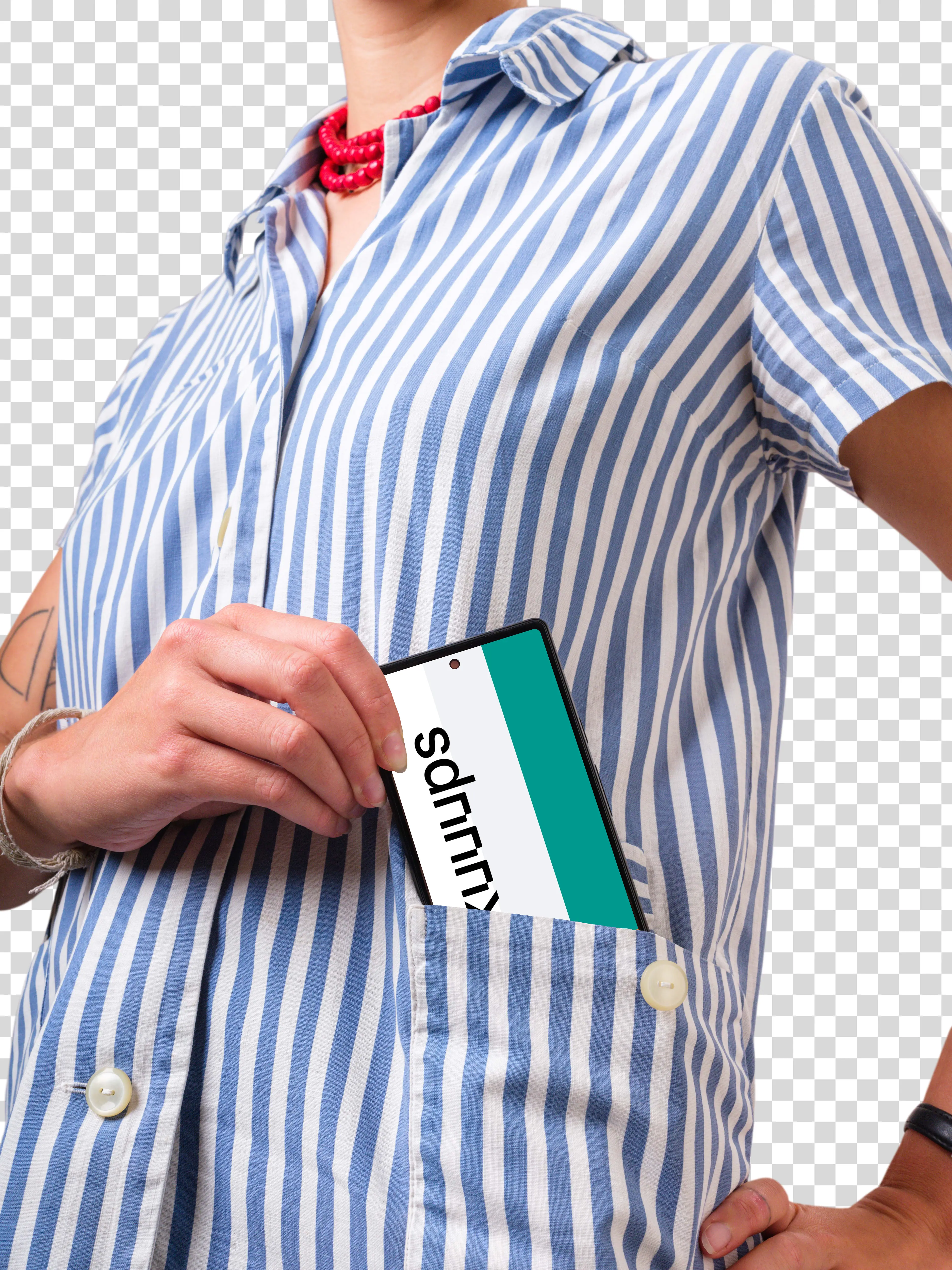 Mockup of Google Pixel sliding to the pocket