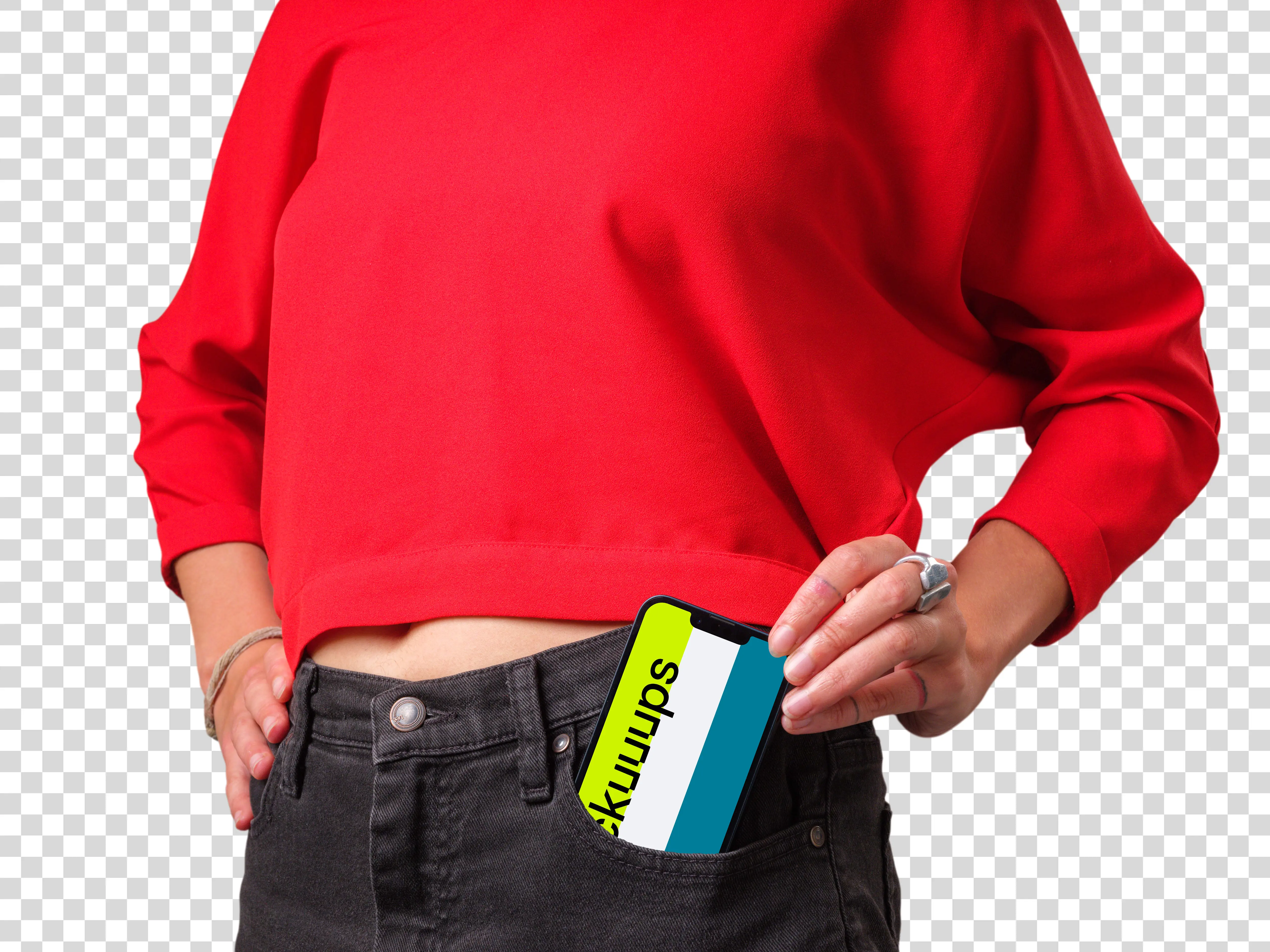 Mockup of iPhone pulling out of the pocket