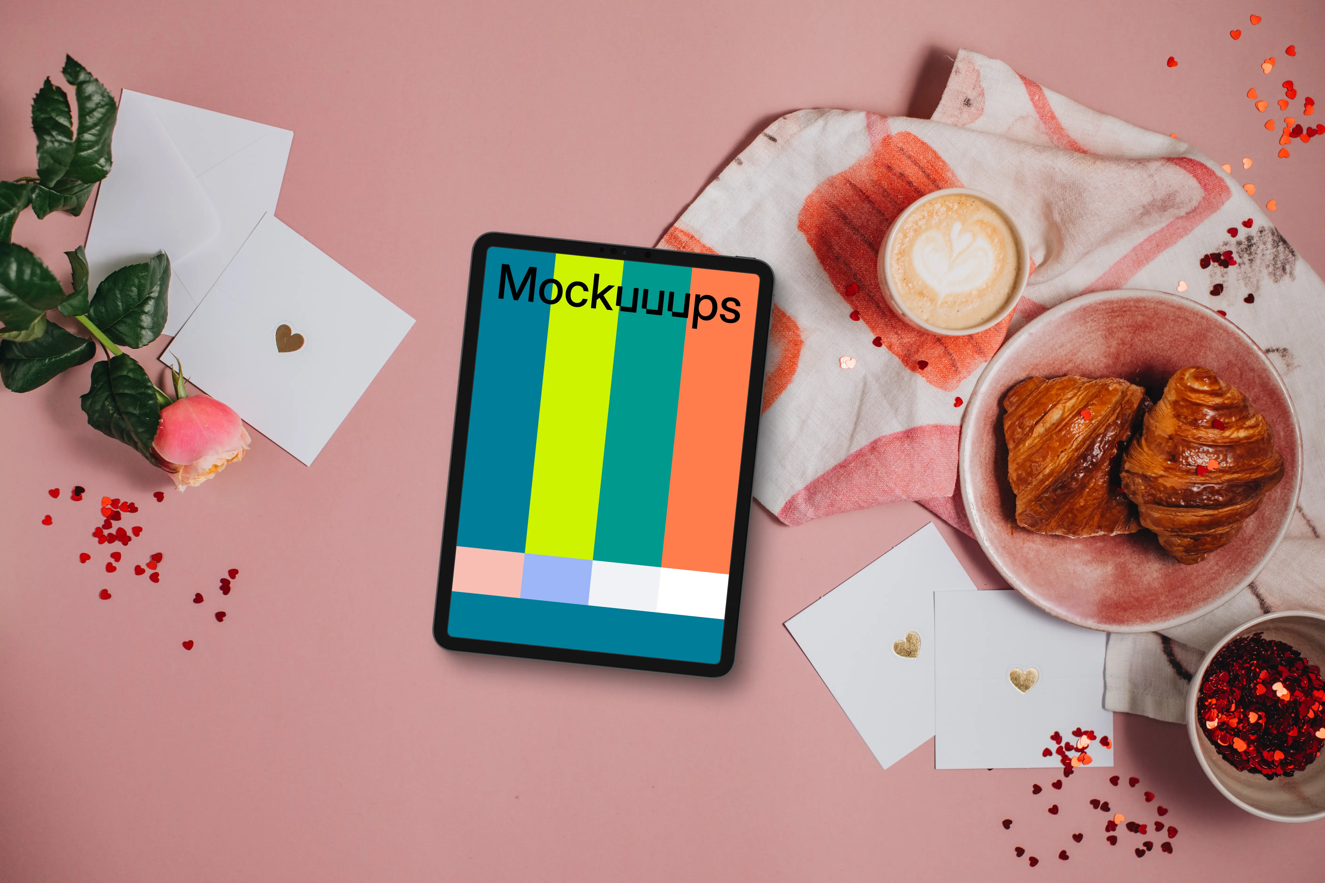 Mockup of tablet for Valentine’s Day