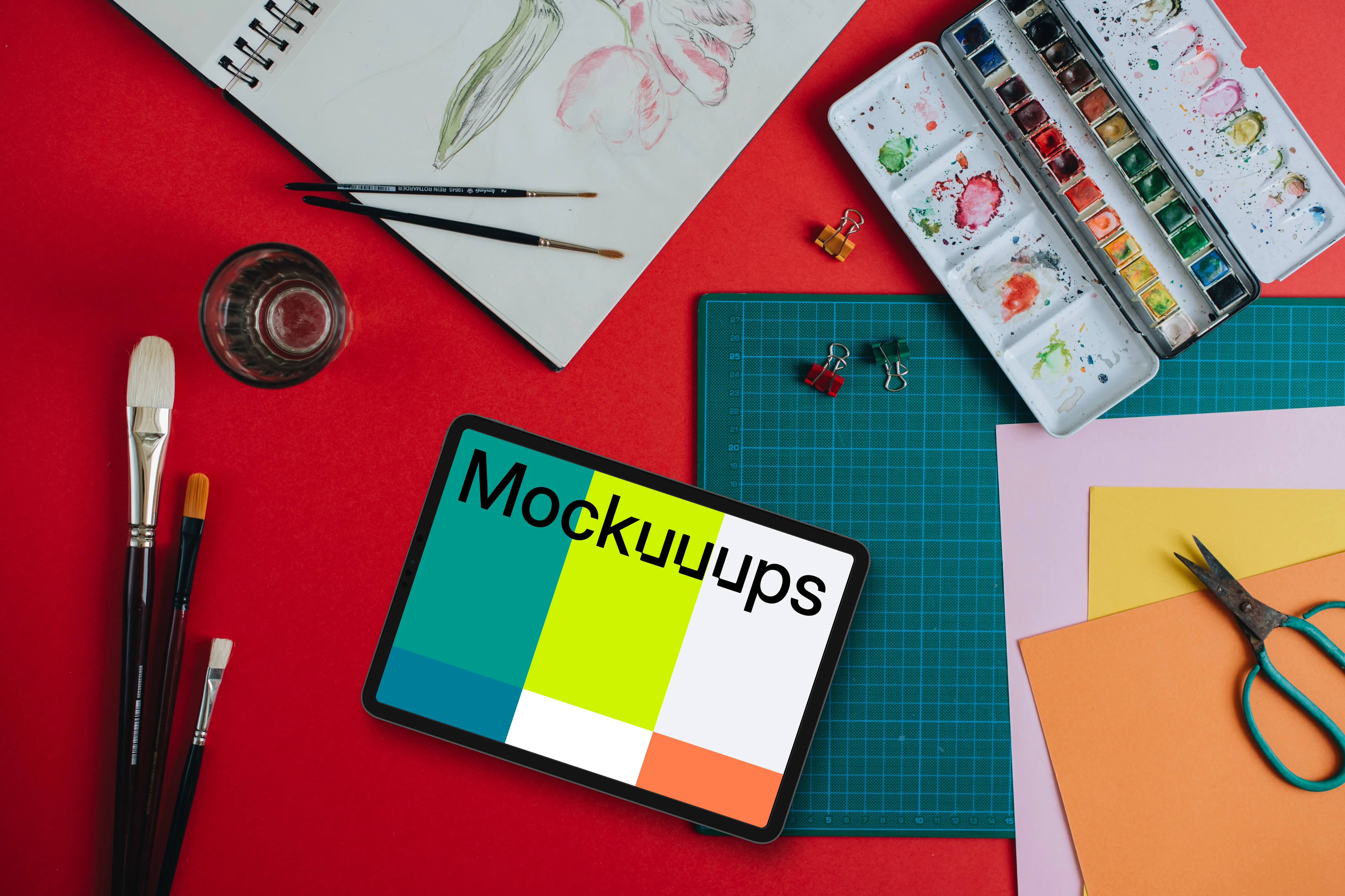 Mockup of tablet placed on the student desk