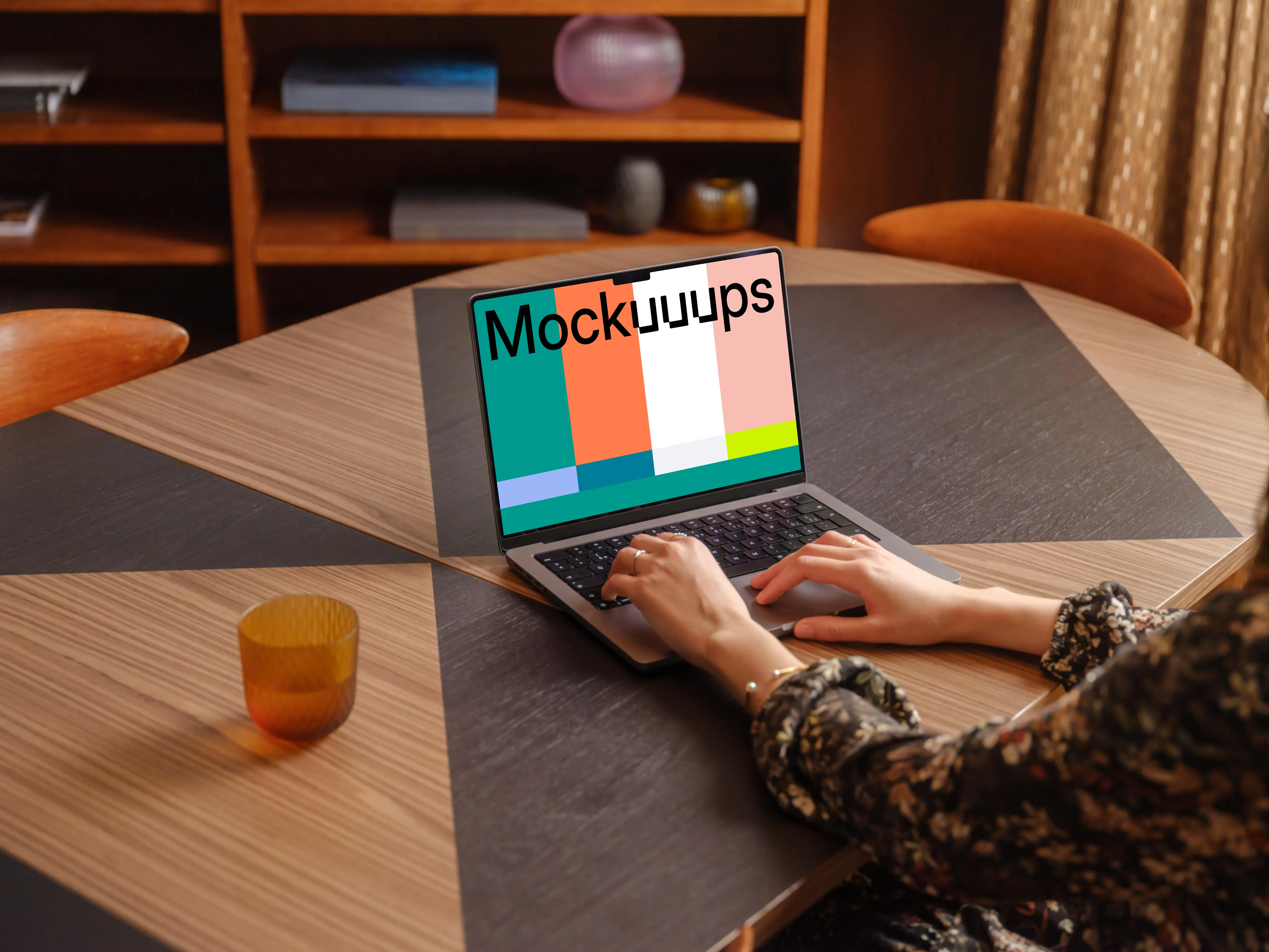 Office environment with MacBook Pro mockup