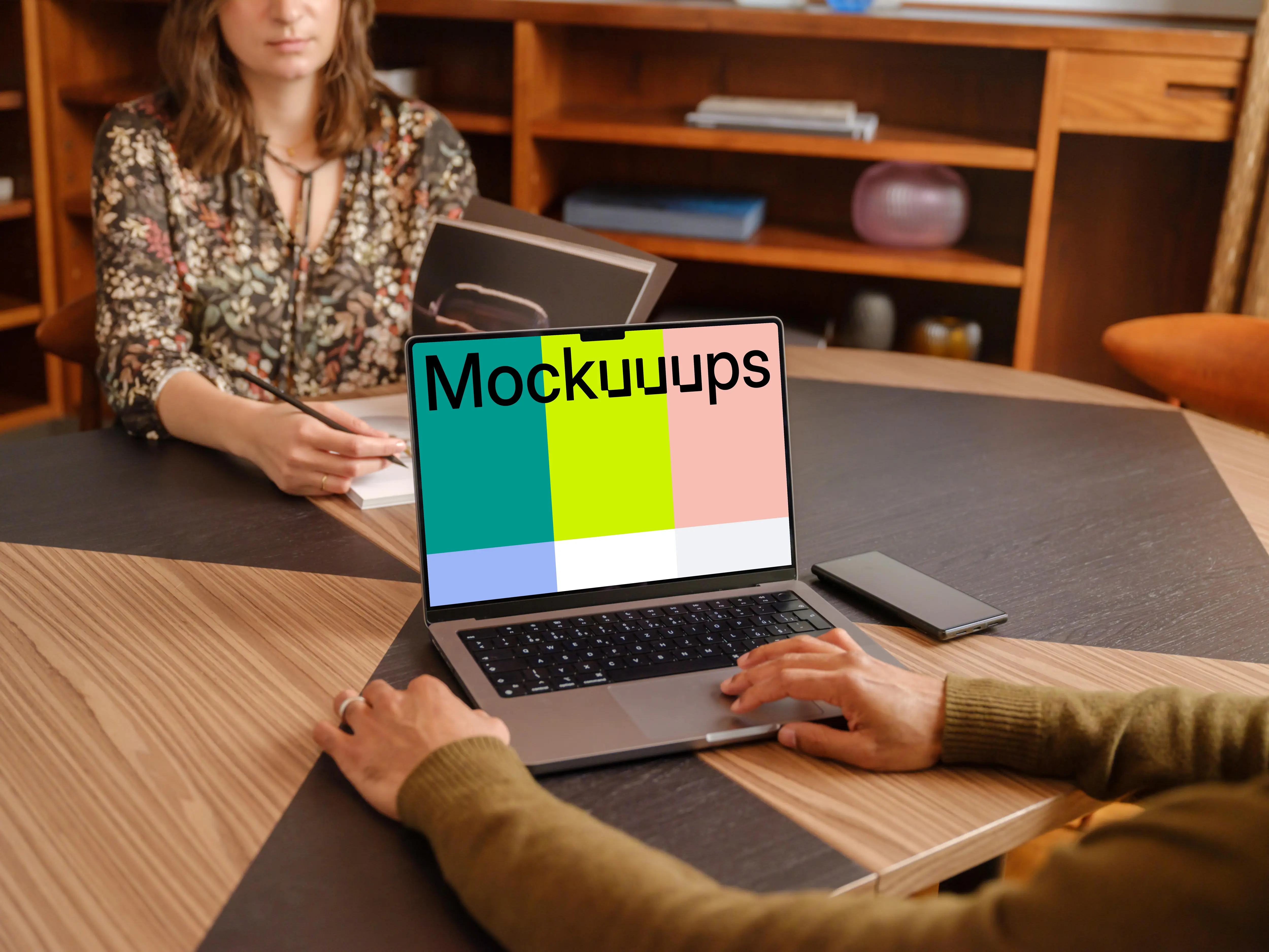 Office setting with MacBook Pro mockup