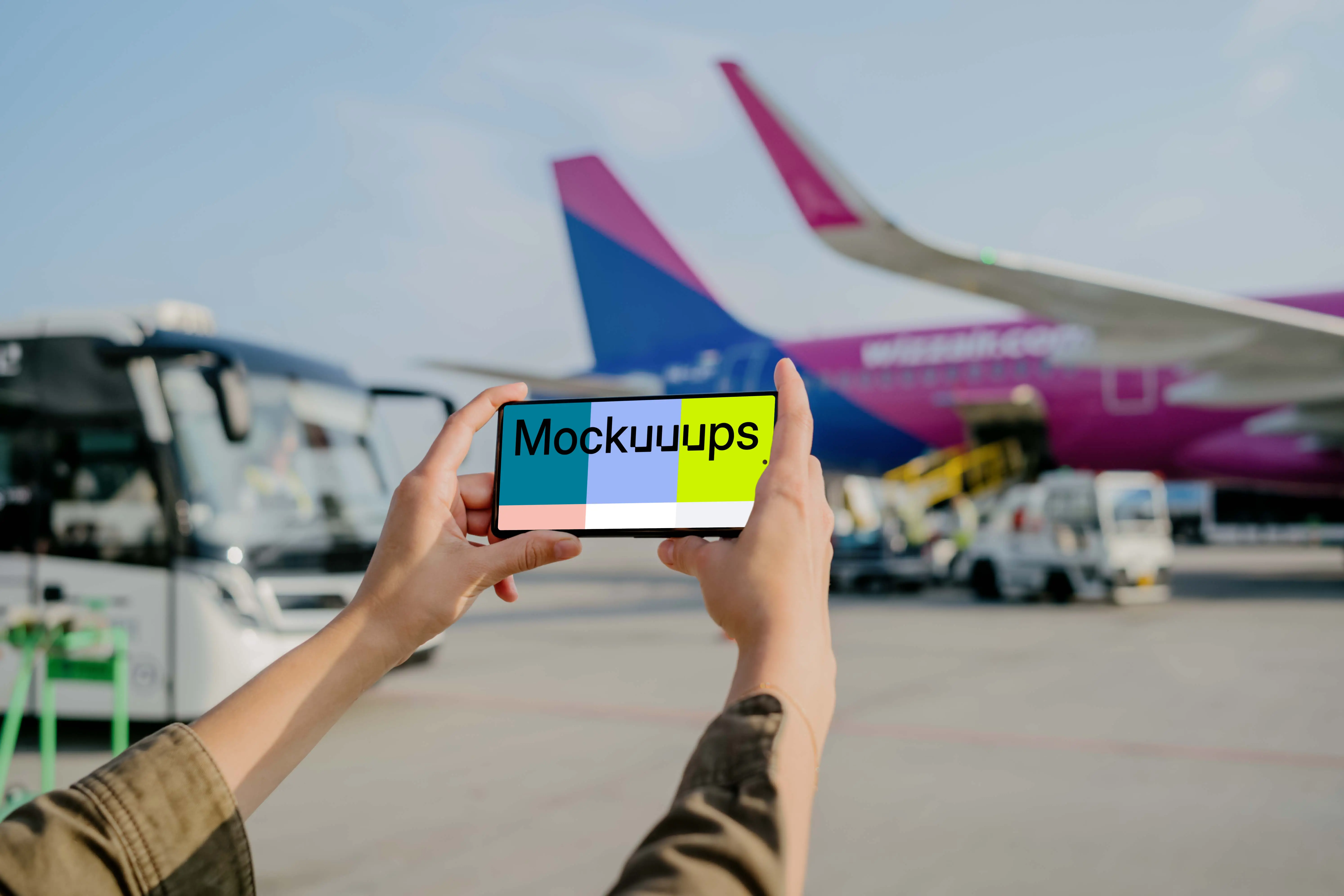 Person holding a Google Pixel mockup