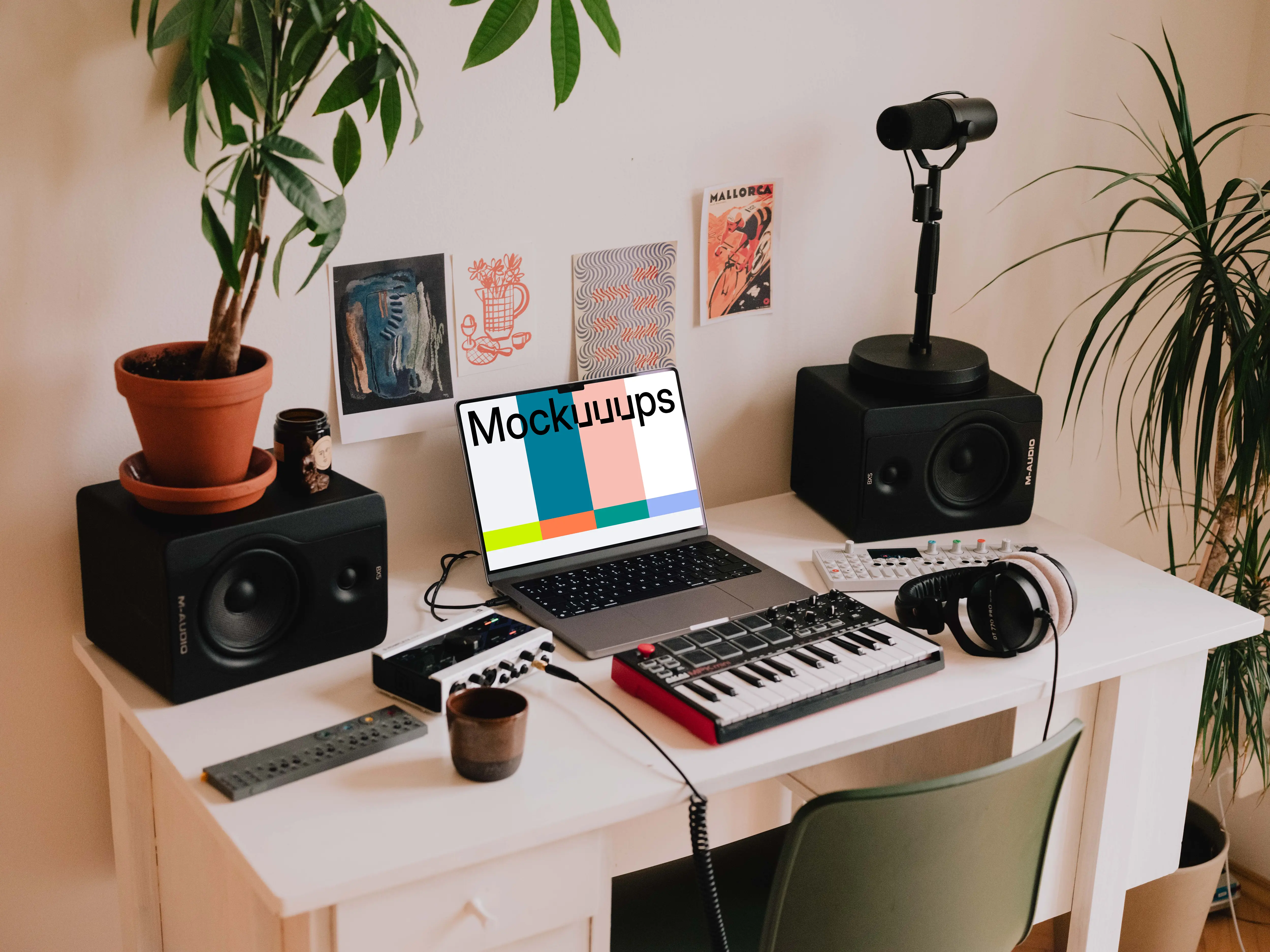 Recording podcast on the MacBook Pro mockup
