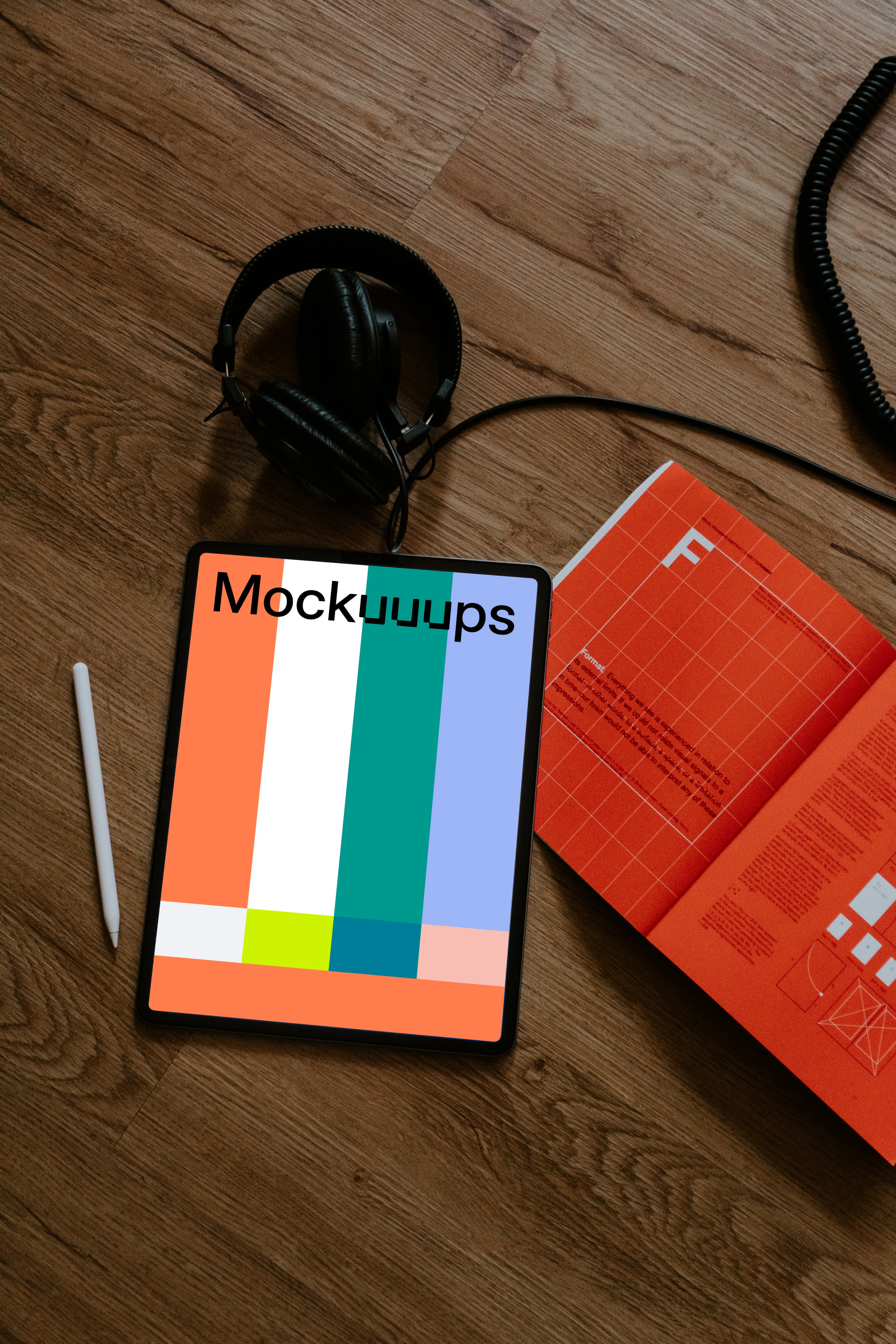 Tablet mockup on a table