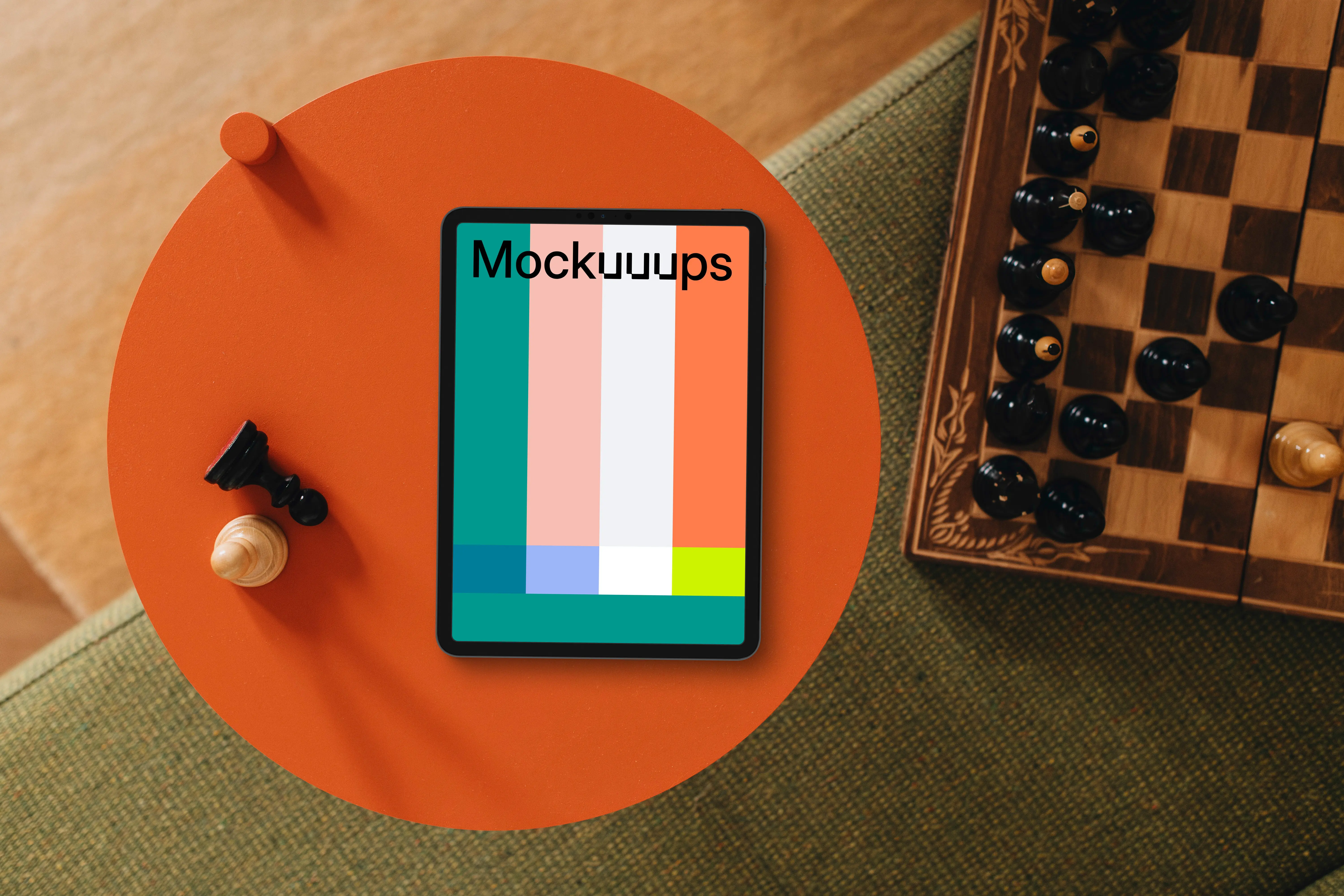 Tablet mockup themed in board games