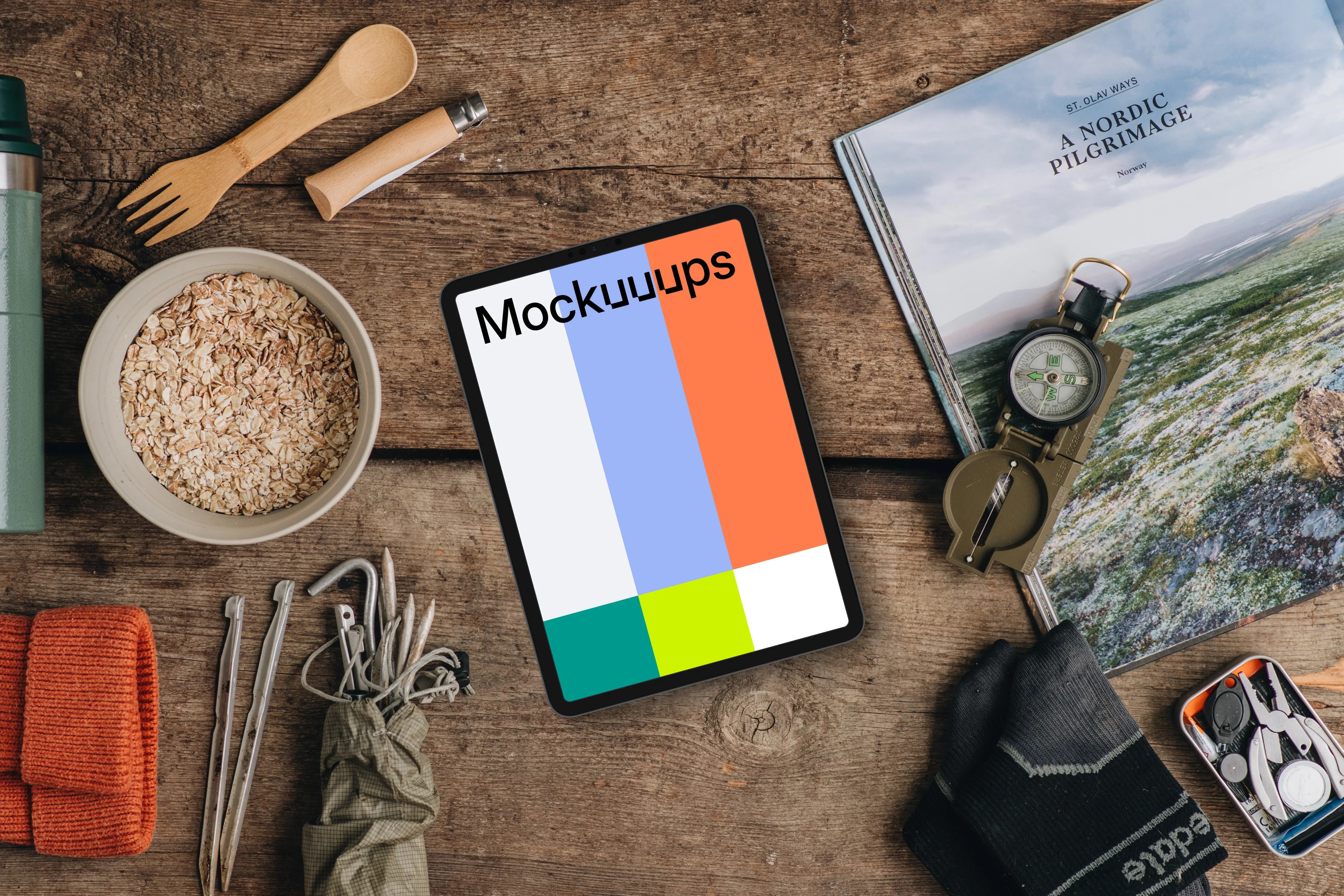 Tablet mockup while planning a journey