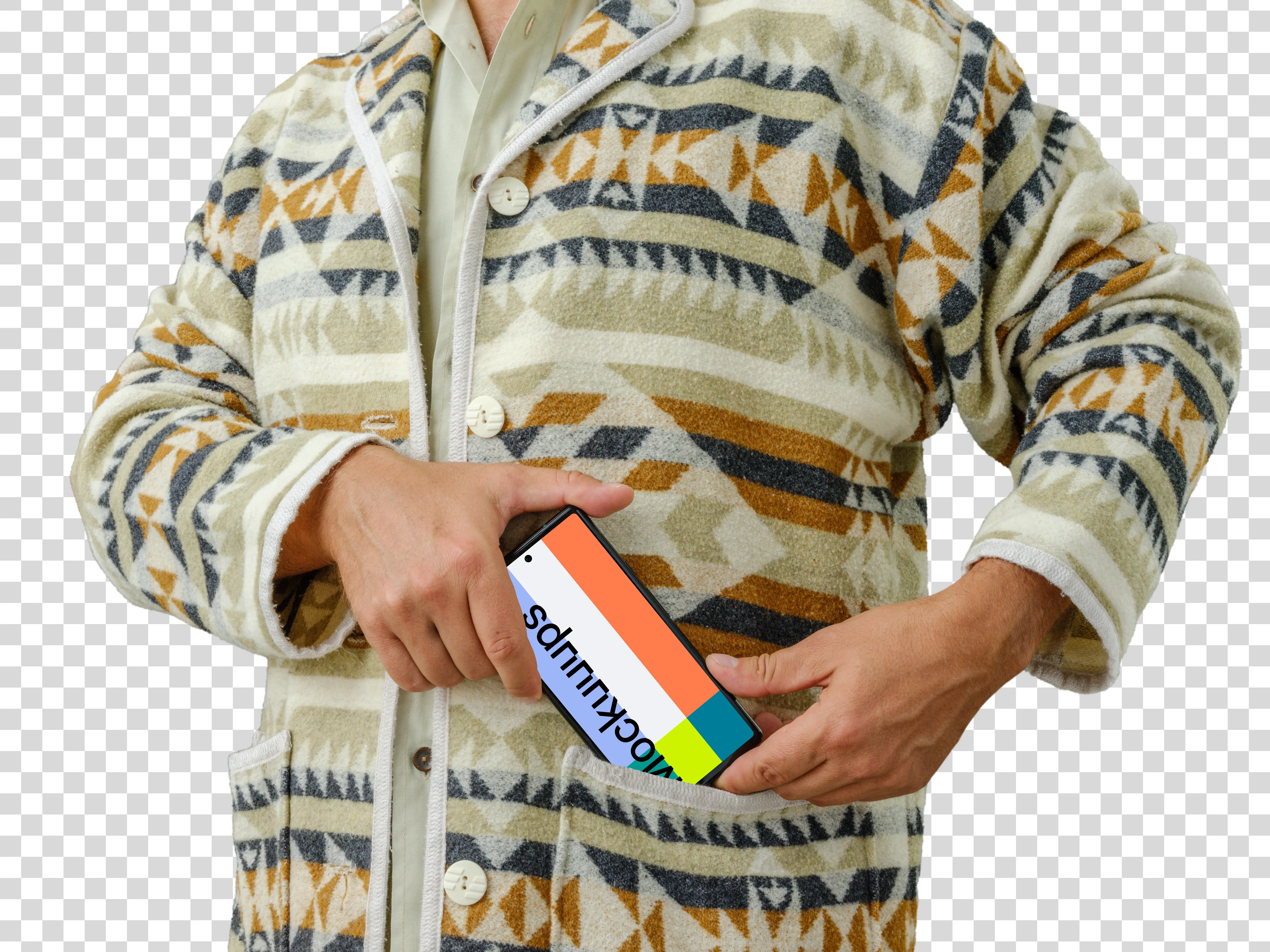 Tourist with a Google Pixel mockup