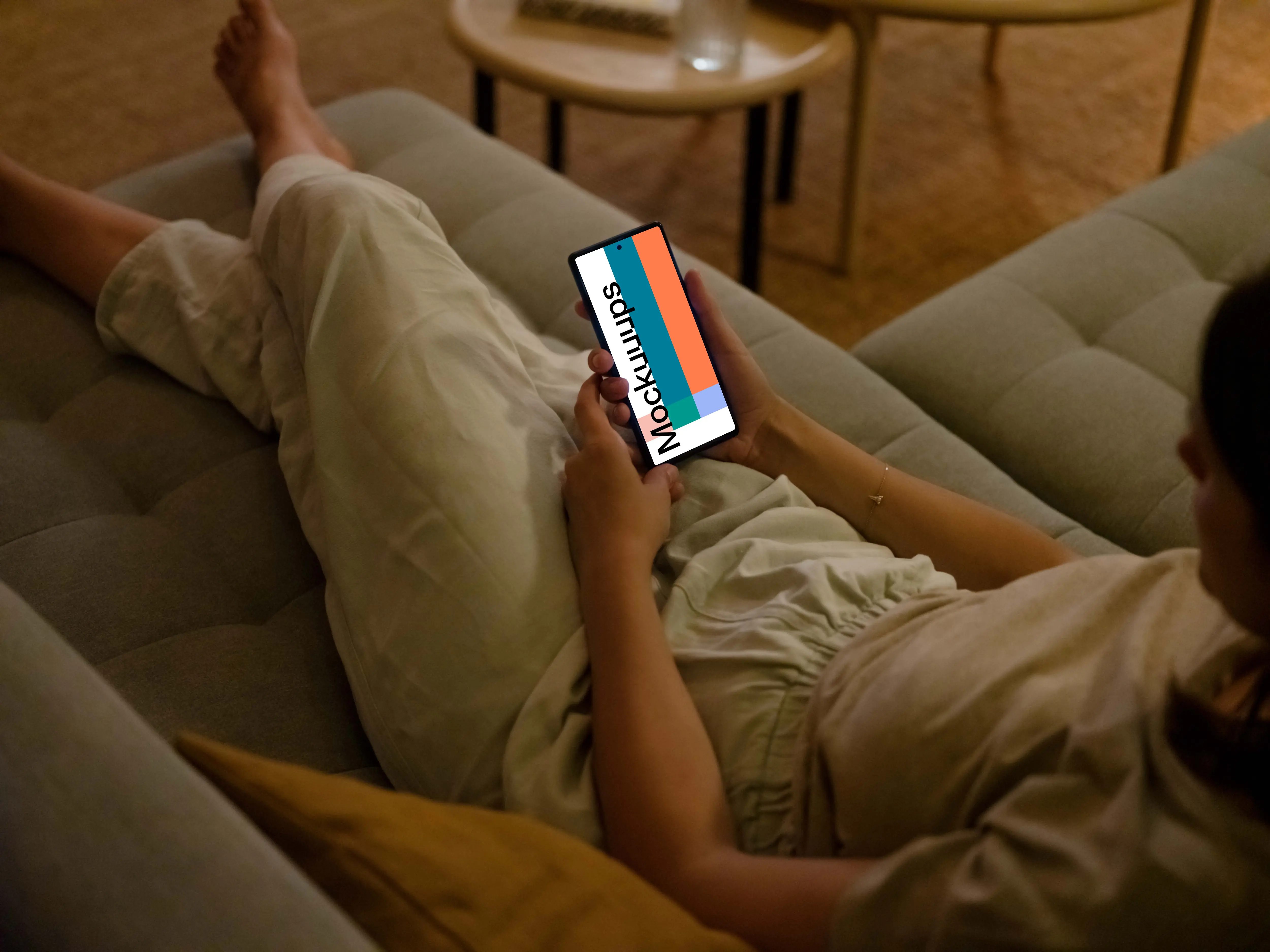 User holding a Google Pixel 6 mockup