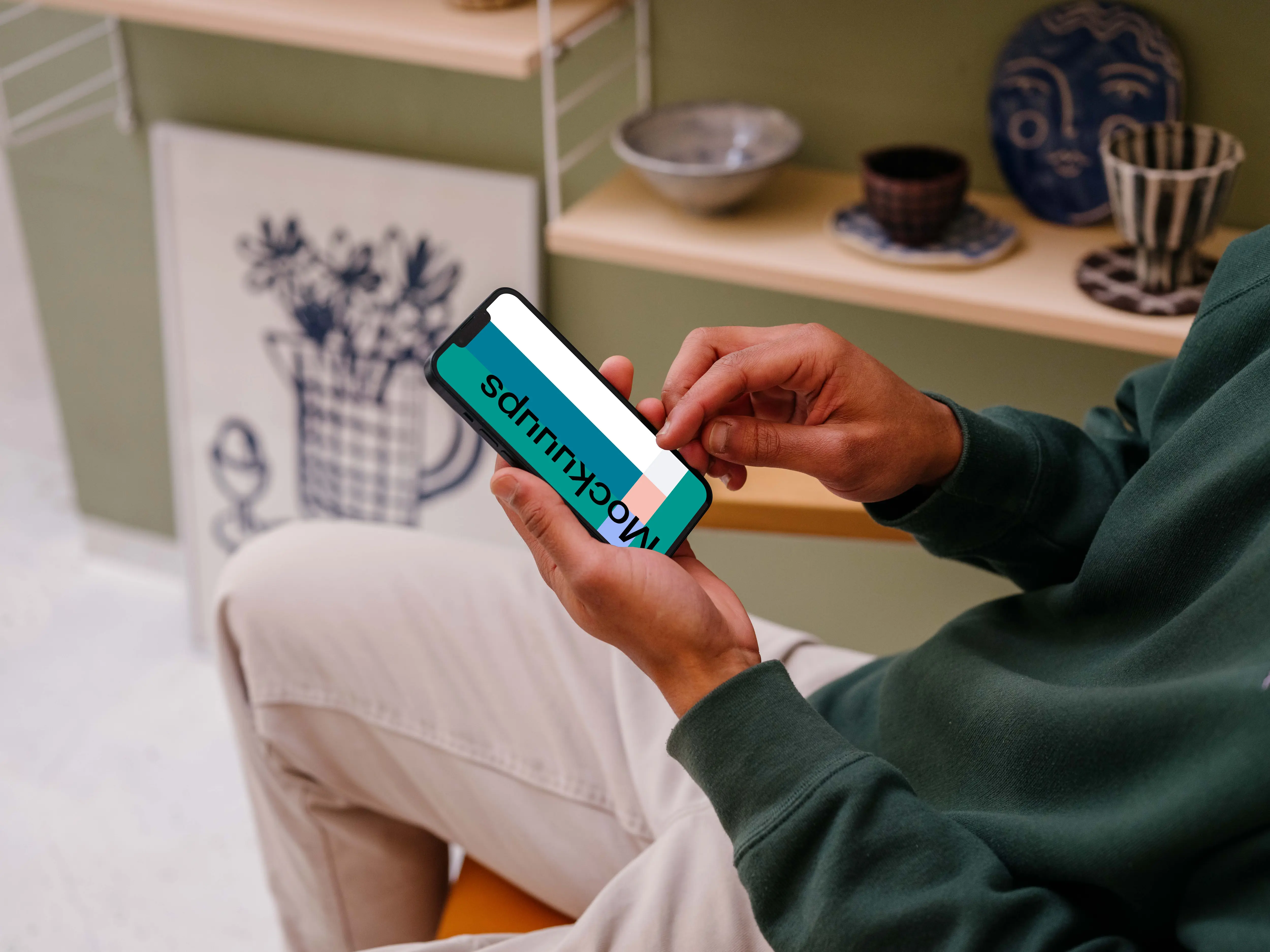 User scrolling on iPhone mockup