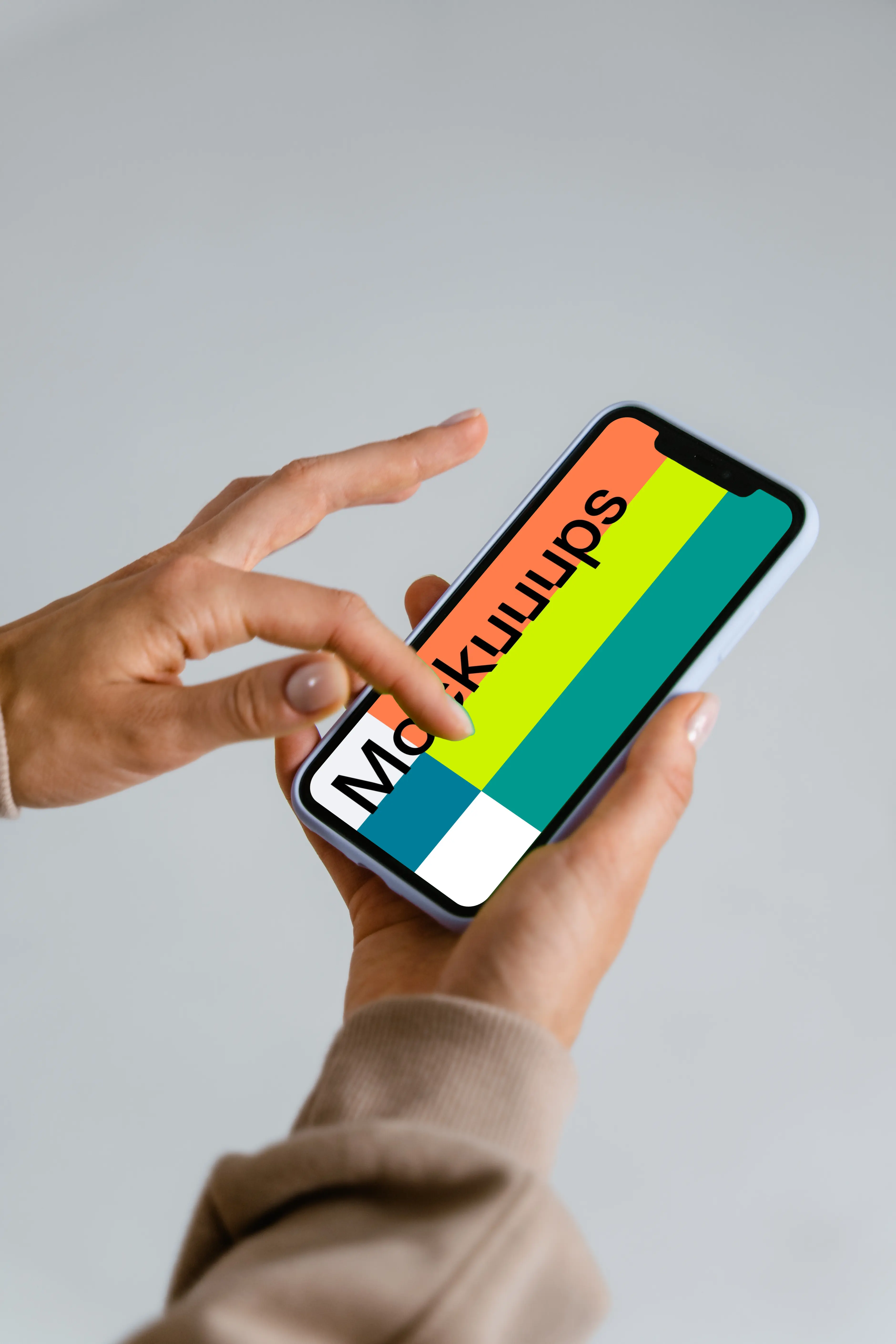 User scrolling through iPhone X mockup