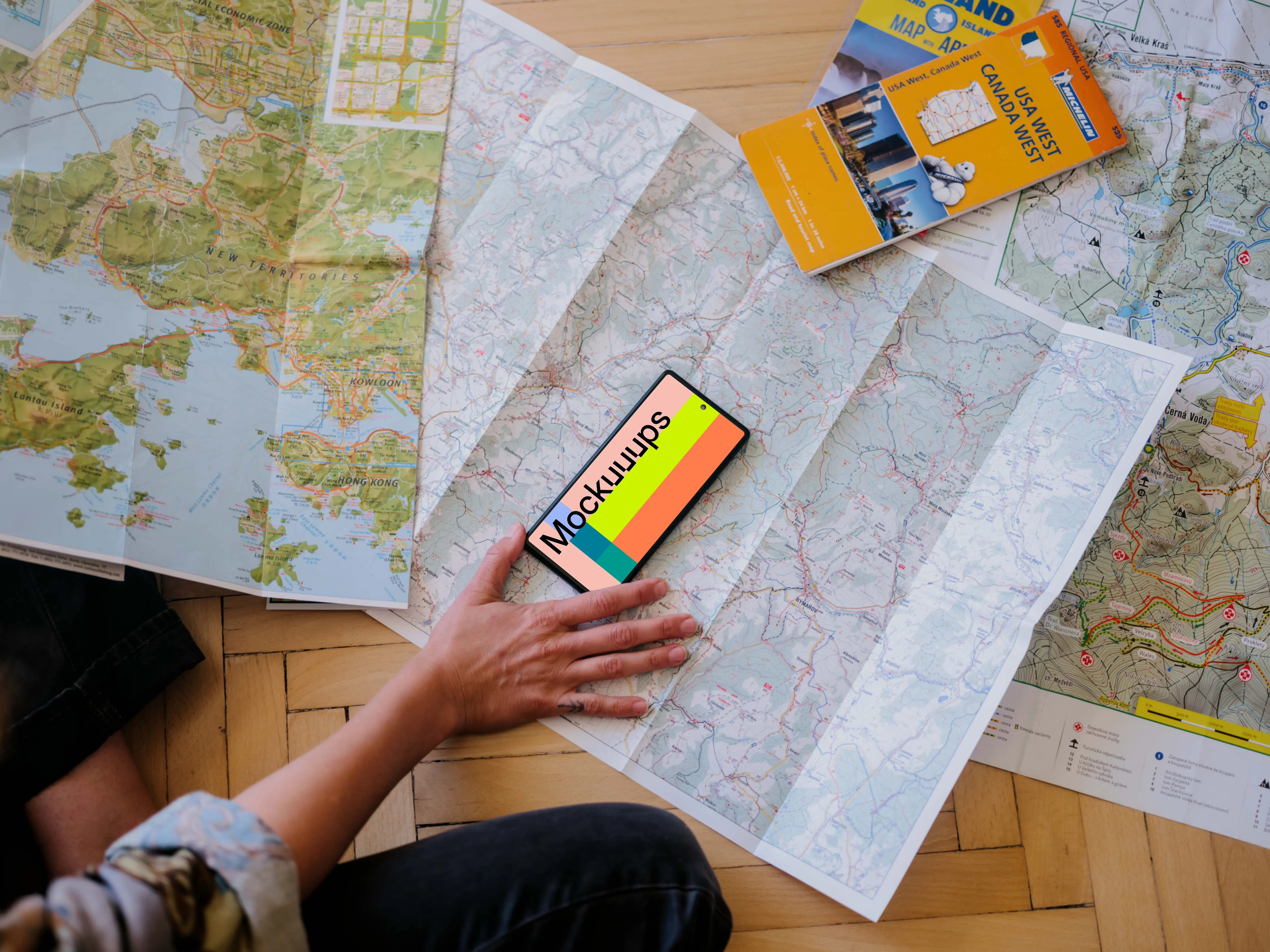 Woman working on a Google Pixel 6 mockup