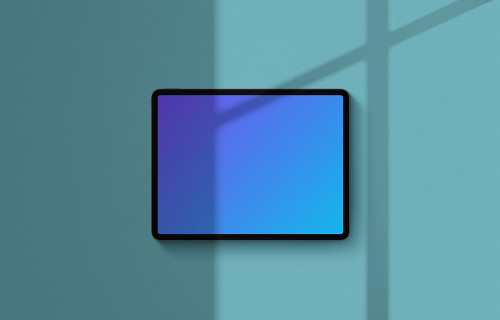 iPad Pro mockup on blue background (Landscape - Shadow 1)