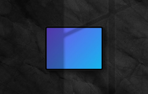 iPad Pro mockup on dark background (Landscape - Shadow 1)