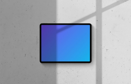 iPad Pro mockup on light background (Landscape - Shadow 1)