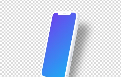 iPhone 12 Clay Mockup (Perspective Right - Floating Shadow)