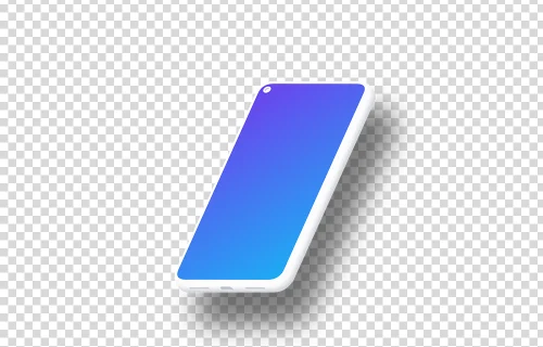 Google Pixel 5 Clay Mockup (Isometric Right - Floating Shadow)