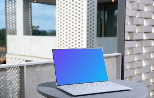 White Dell XPS Mockup on a table