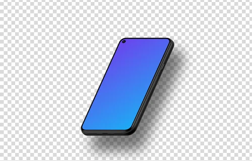 Google Pixel 5 Mockup (Isometric Right - Floating Shadow)