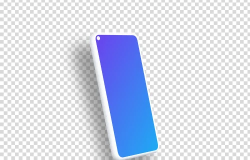 Google Pixel 5 Clay Mockup (Perspectiva izquierda - Sombra flotante)