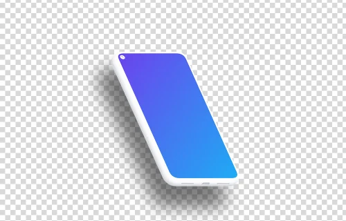 Google Pixel 5 Clay Mockup (Isometric Left - Floating Shadow)