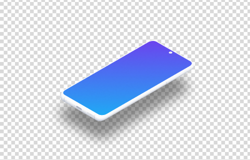 Samsung Galaxy S21 Clay Mockup (Isometric Floor Right - Floating Shadow)