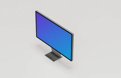 Apple Studio Display mockup in isometric view